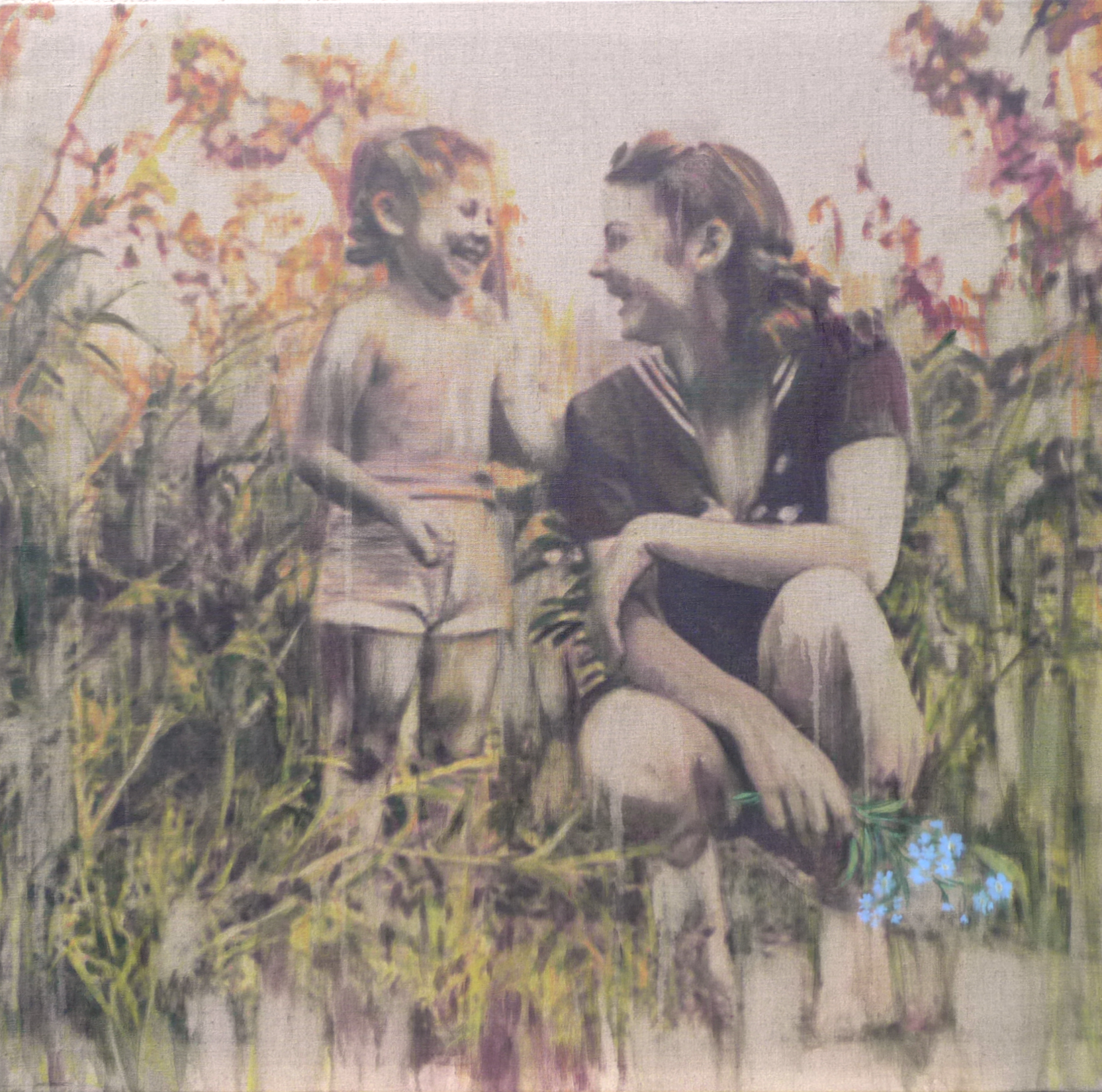 2009 — „Vergissmeinnicht“/ “Forget me not — 110x110 — Öl auf Naturleinen/Oil on Canvas