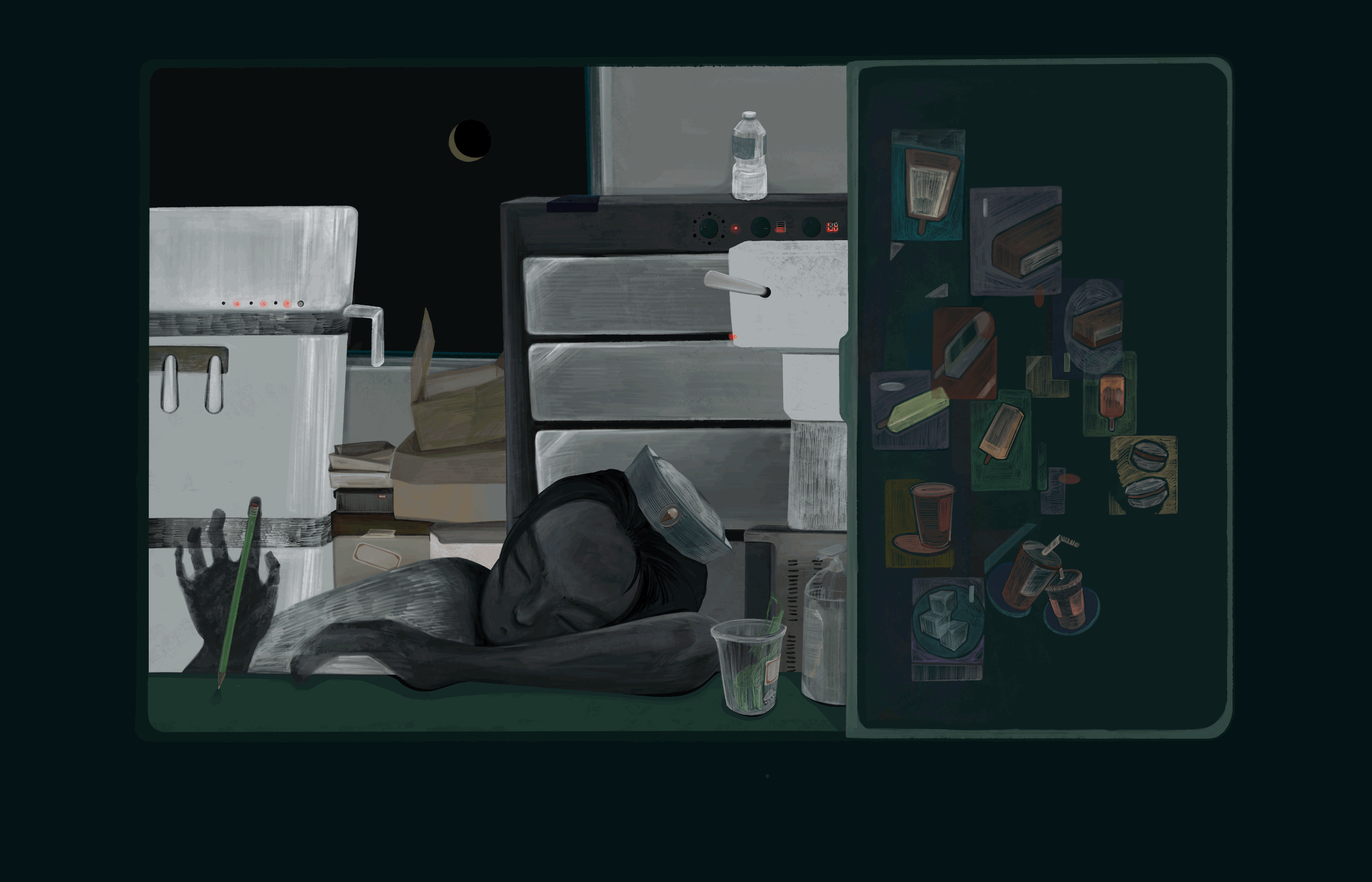 Ice Cream Vendor at a Summer Night