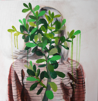 Behind a plant, acrylic on canvas, 50/50 cm, 2013