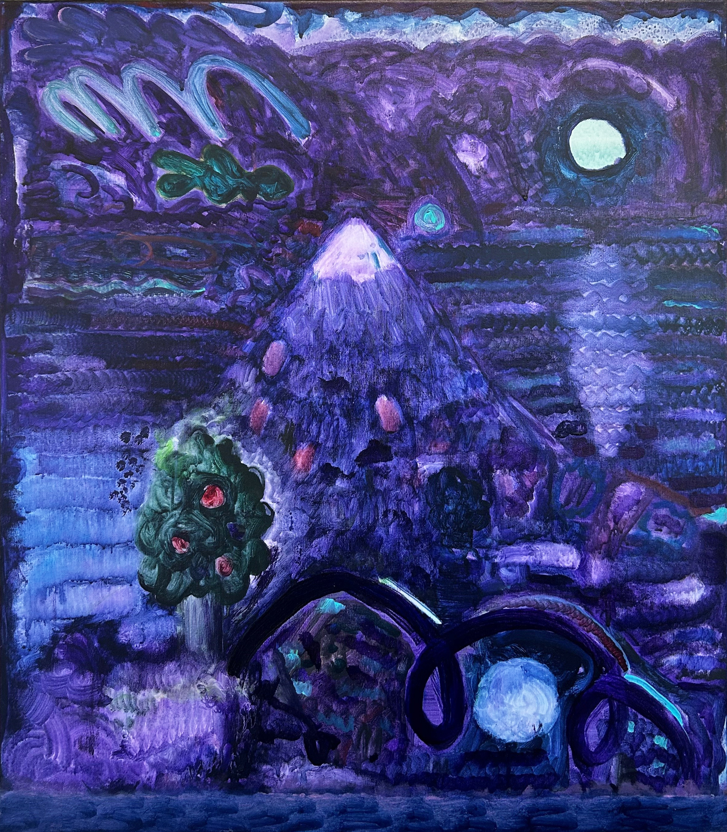 Das ist schön /  80 x 70 cm / watercolor, ink, acrylic on nettle / Andreas Lech 2024