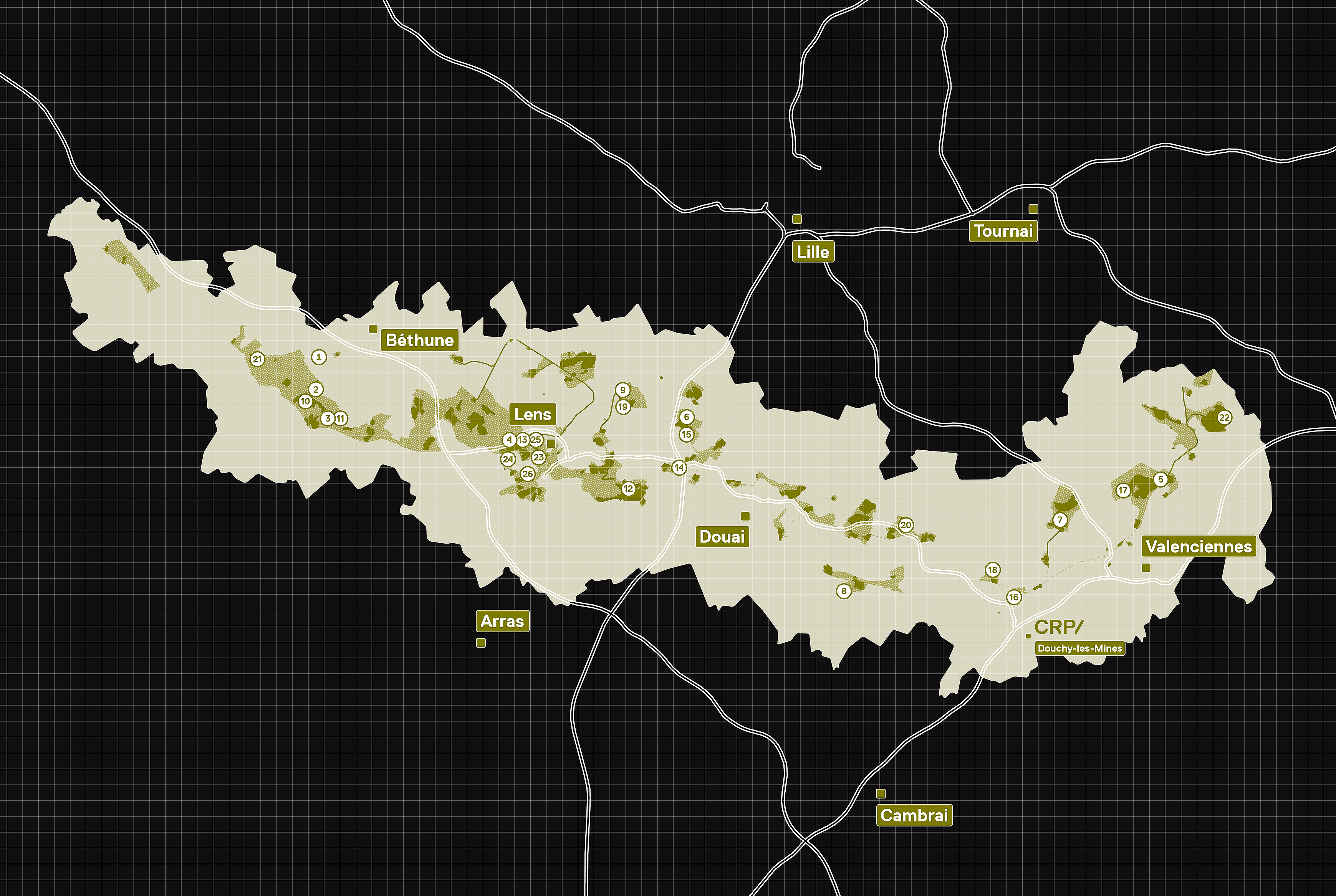 Carte du Bassin minier