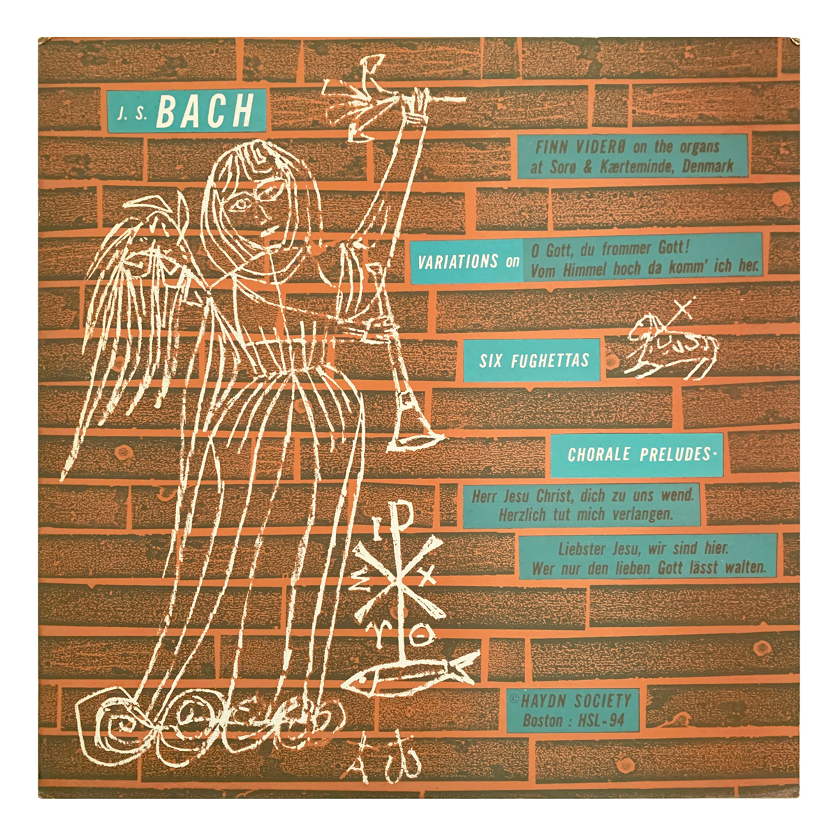 Haydn Society HSL 94 Johann Sebastian Bach - Various Finn Viderø Design: Joseph Low (credited)