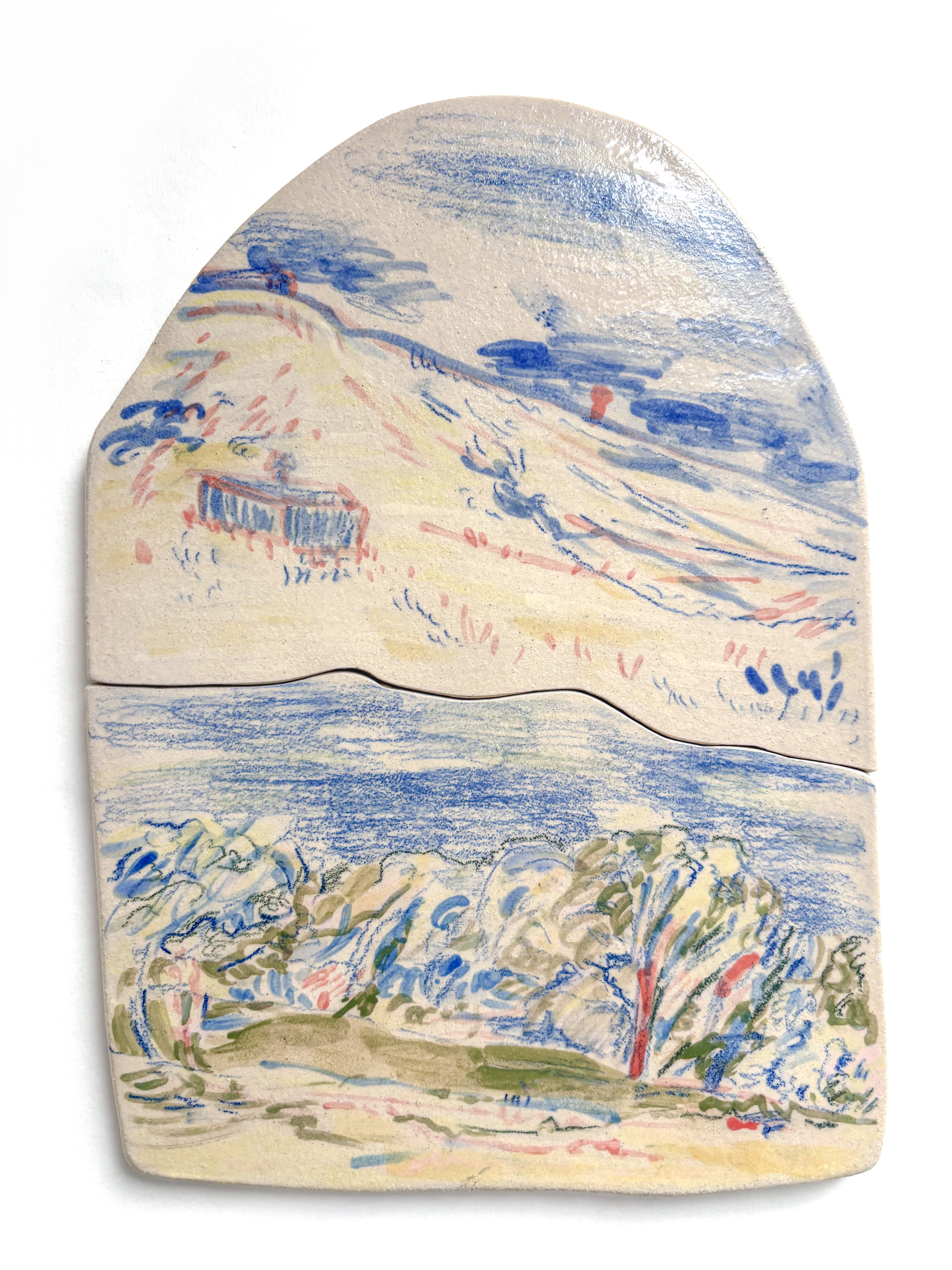 „Summer walks near Wetlands",H24cm x W18cm (together combined), glazed ceramics, 2024