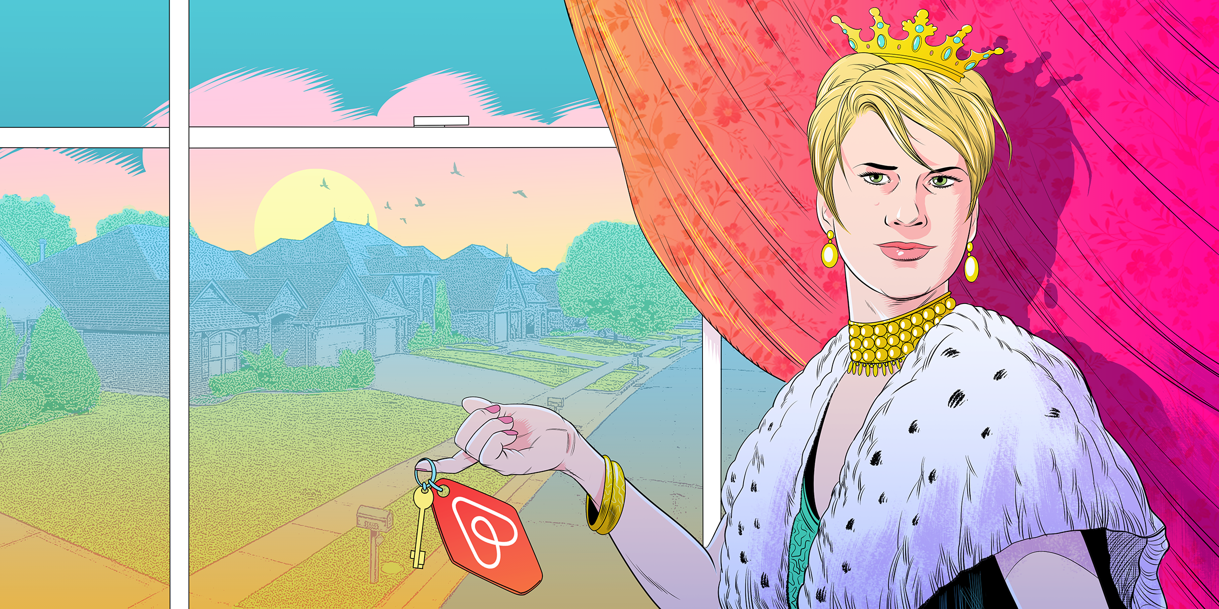 The meteoric rise — and spectacular fall — of the Queen of Airbnb - Illustration by Dominic Bugatto