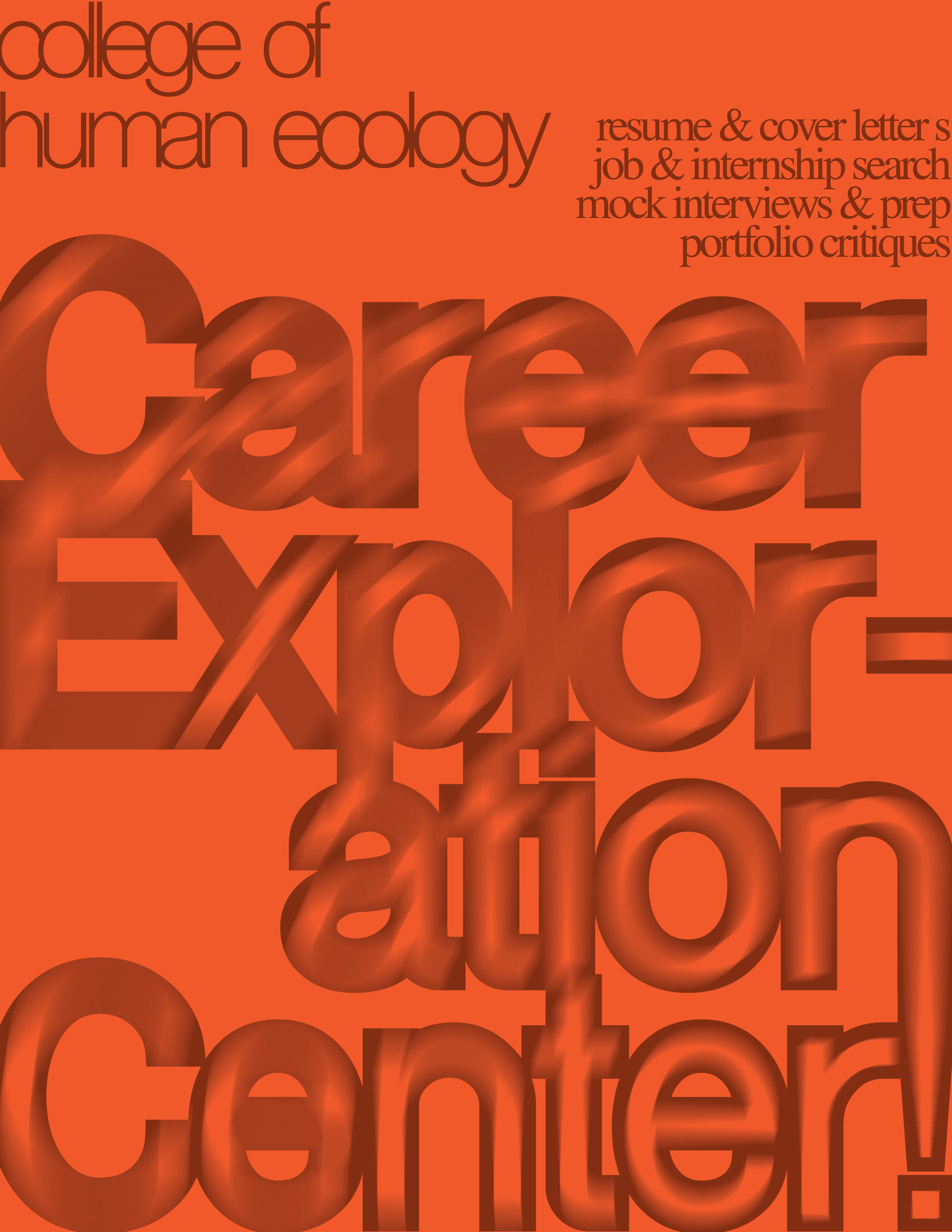Promotional poster for College of Human Ecology's Career Exploration Center: Adobe Illustrator, 2022