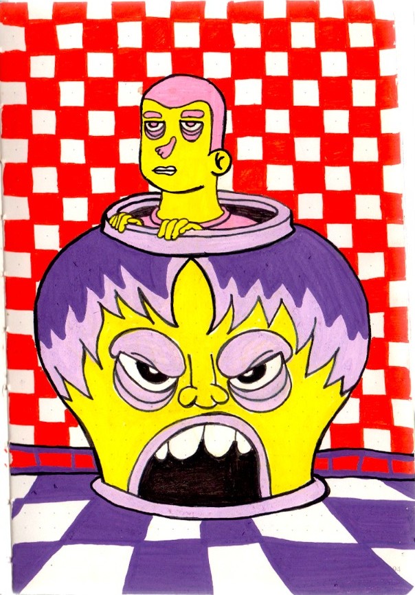 Chapter XII, Acrylics on paper, 15x21cm, 2025.