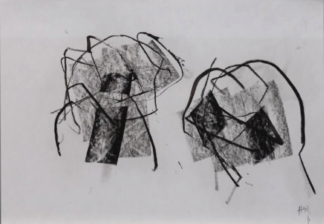 "O.T.", 1990, chalk, ink on paper, 29,5 × 41 cm, Collection Albertina Wien