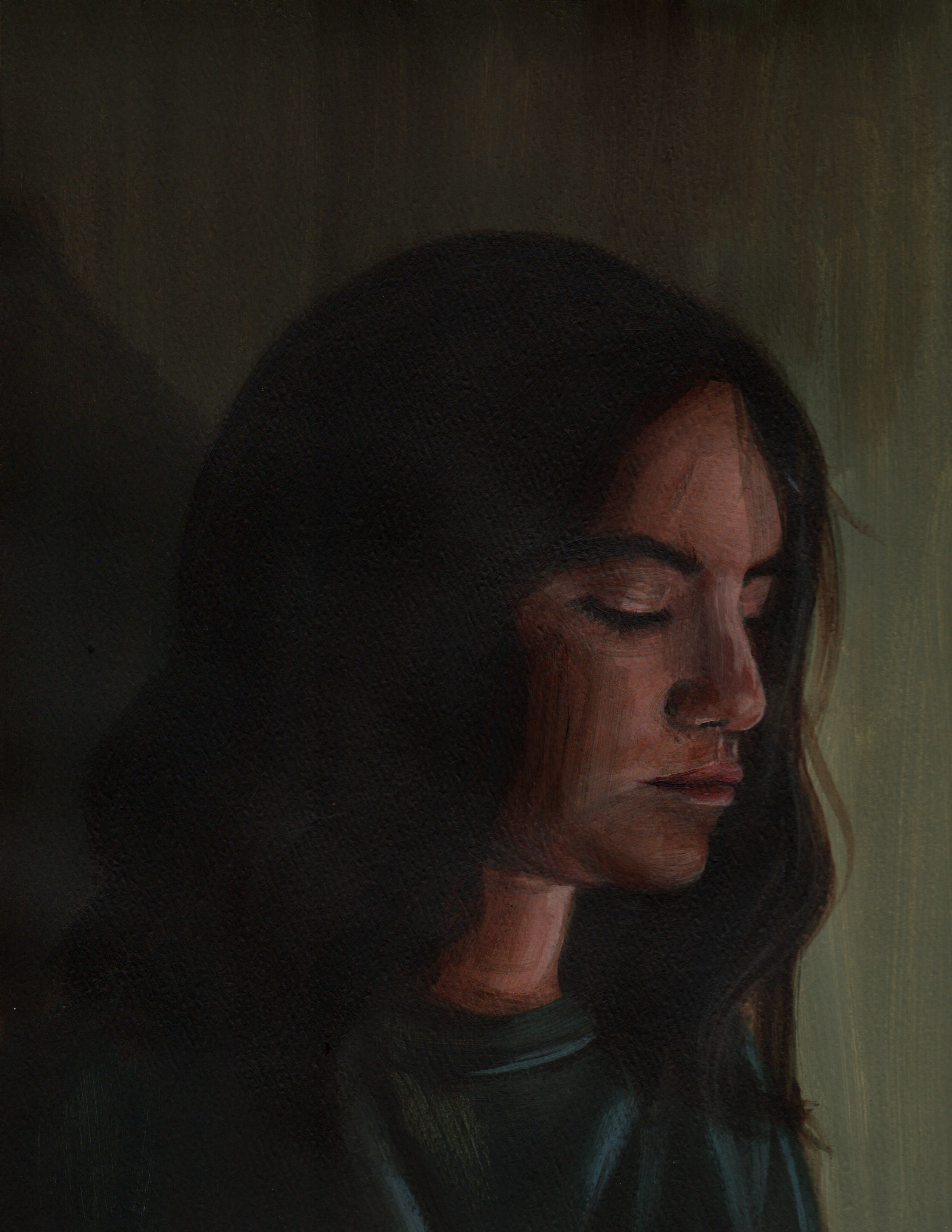 Portrait Study ll 9 x 12 Inches Acrylic Paint 2020