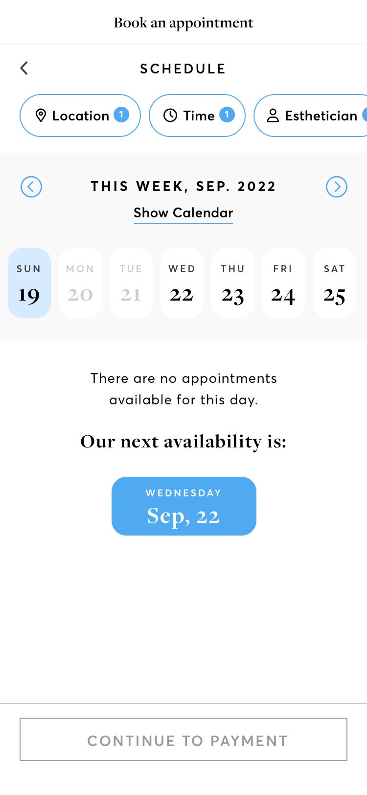 Scheduling—no availability