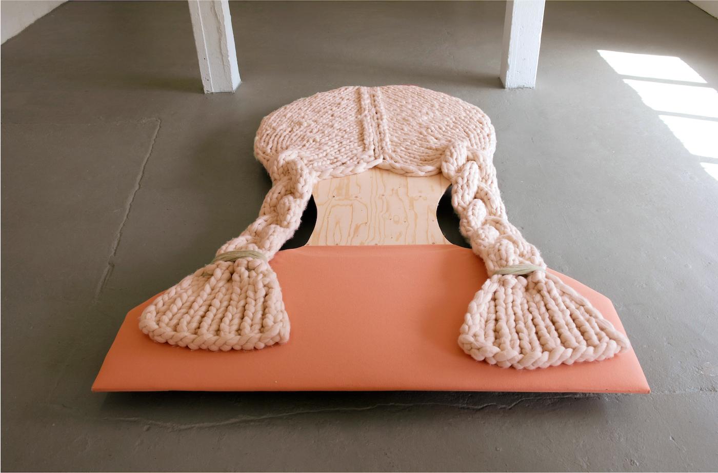 Braids, 2008, 200cm h x 320cm b, handknitted Newzealand wool
