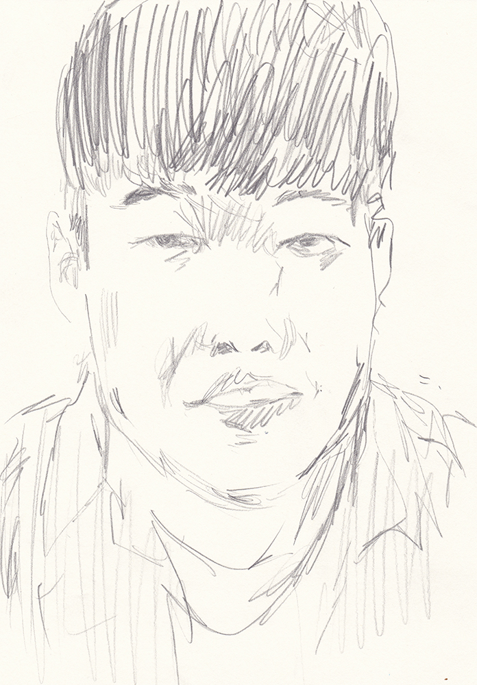 피아니스트 친구에게, 2017, pencil on paper, 21*14.8(cm)