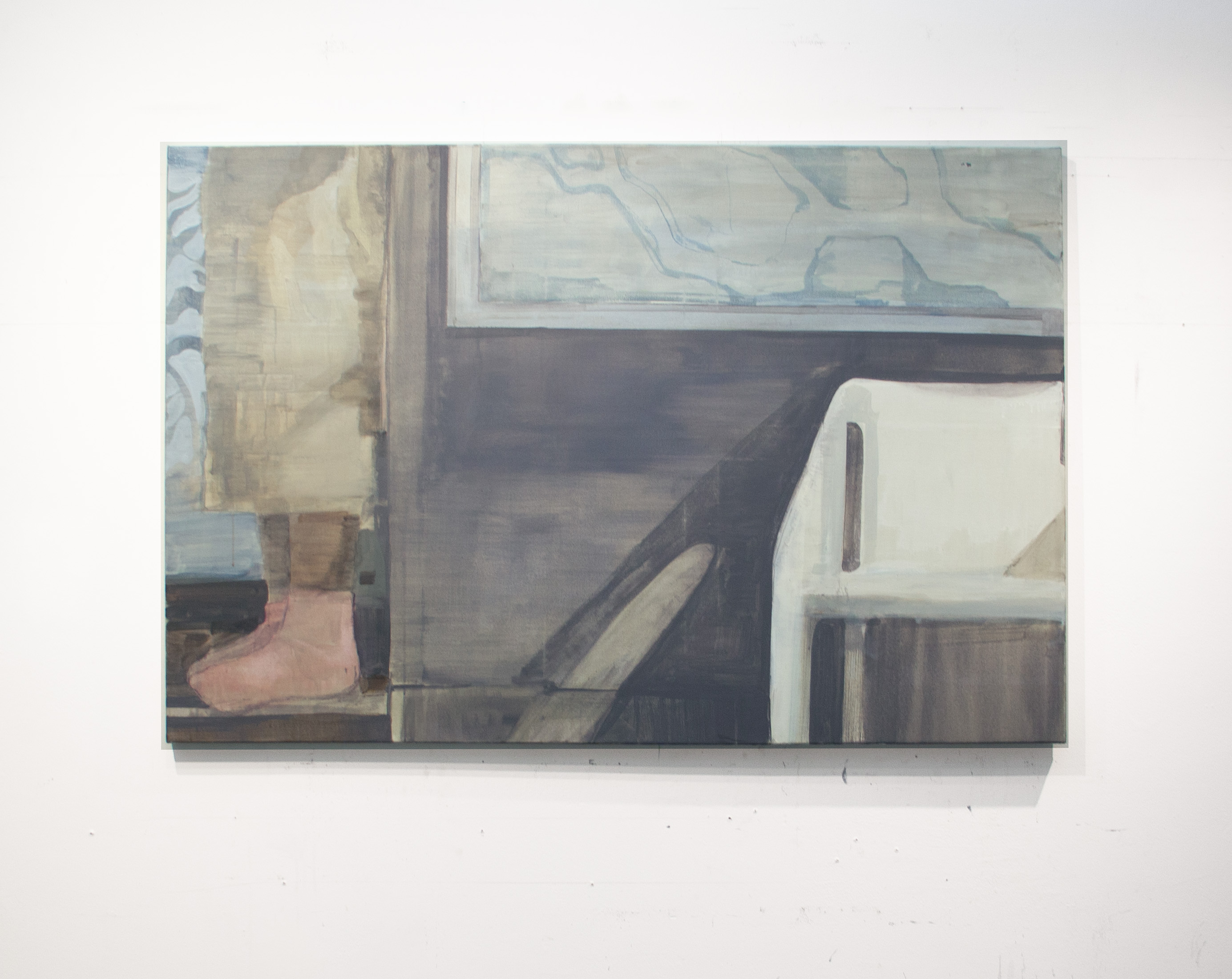 Last Day In, handmade acrylic on canvas 60” x 40”, 2025