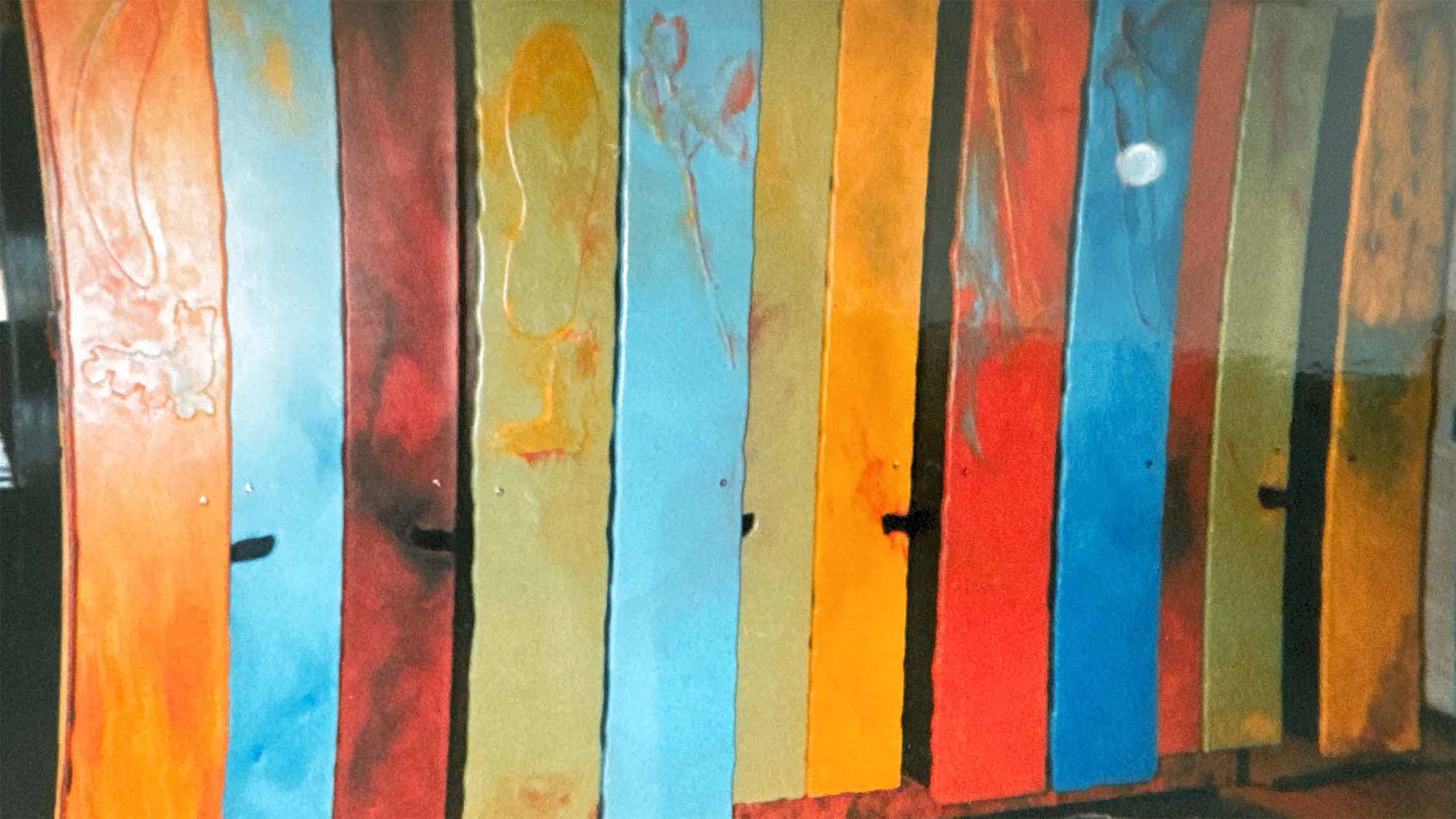Gaetano Pesce, 1994 tbwa/chiat/day, locker doors inside of the office article photograph