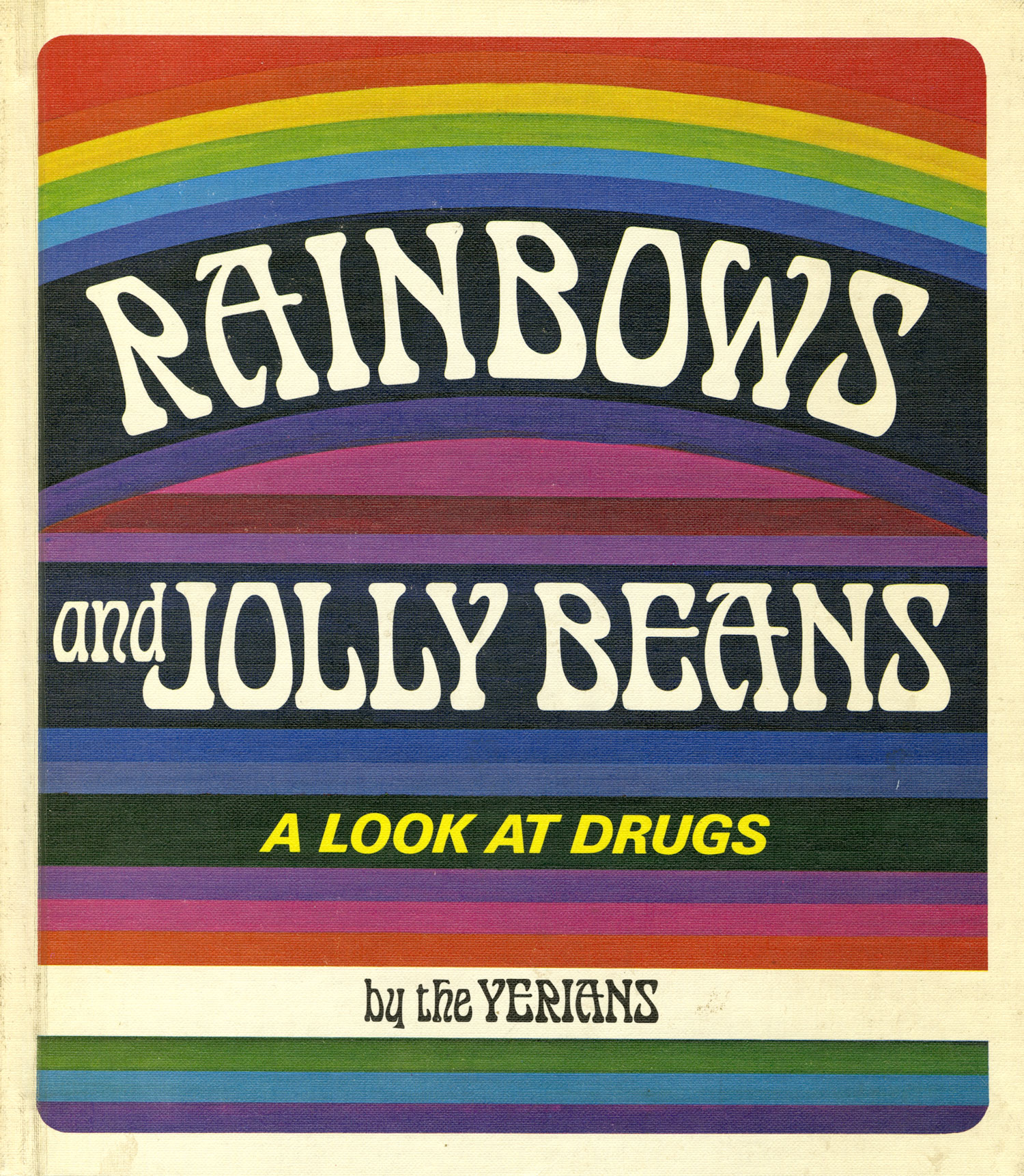 Rainbows and Jolly Beans book cover featuring Pantagruel font