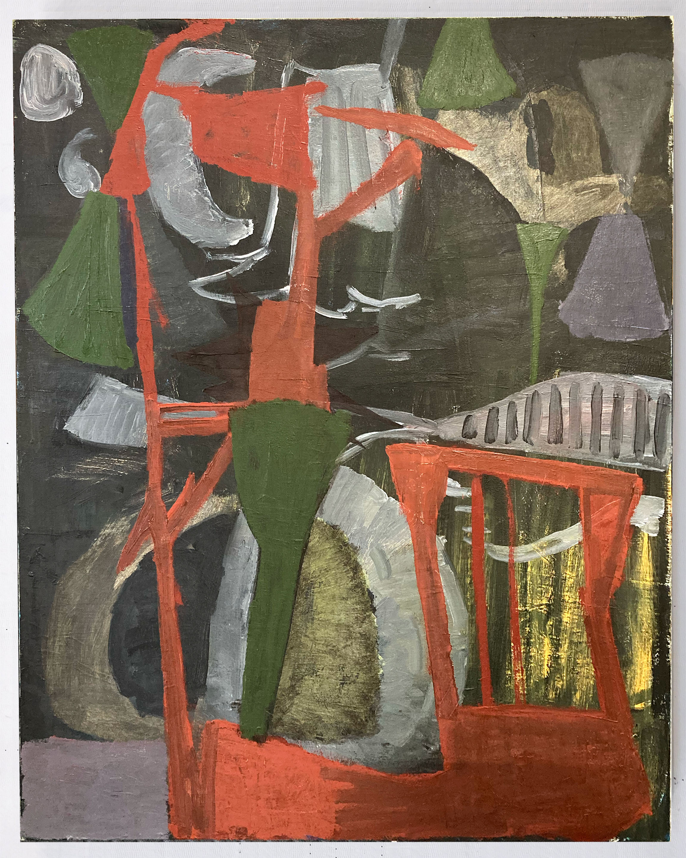 untitled fossil forms 1. 32"x40" oil on canvas