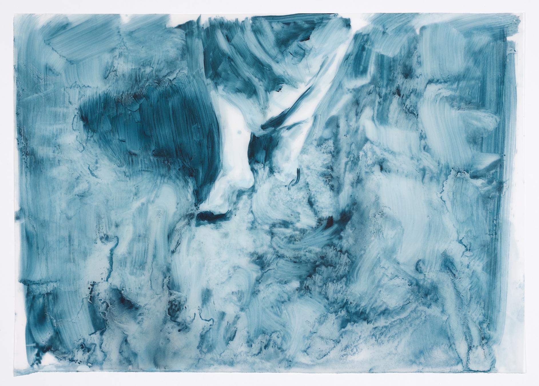 Fall VIII, 2015. Oil on tracing paper, 30 x 42 cm