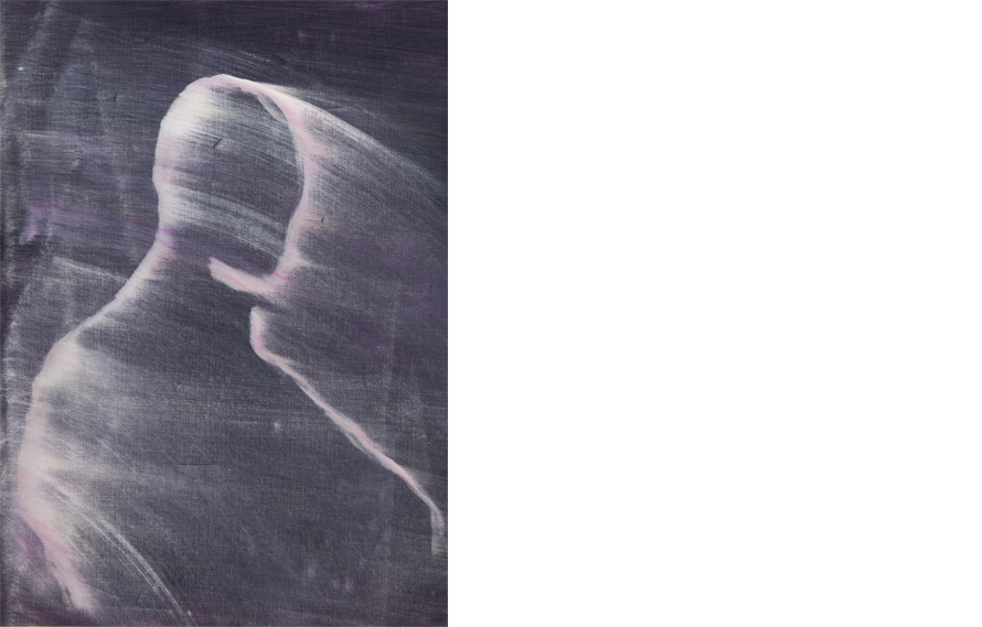 Untitled T/A Series, 2020. Oil on paper, 27 ½ × 20 inches.