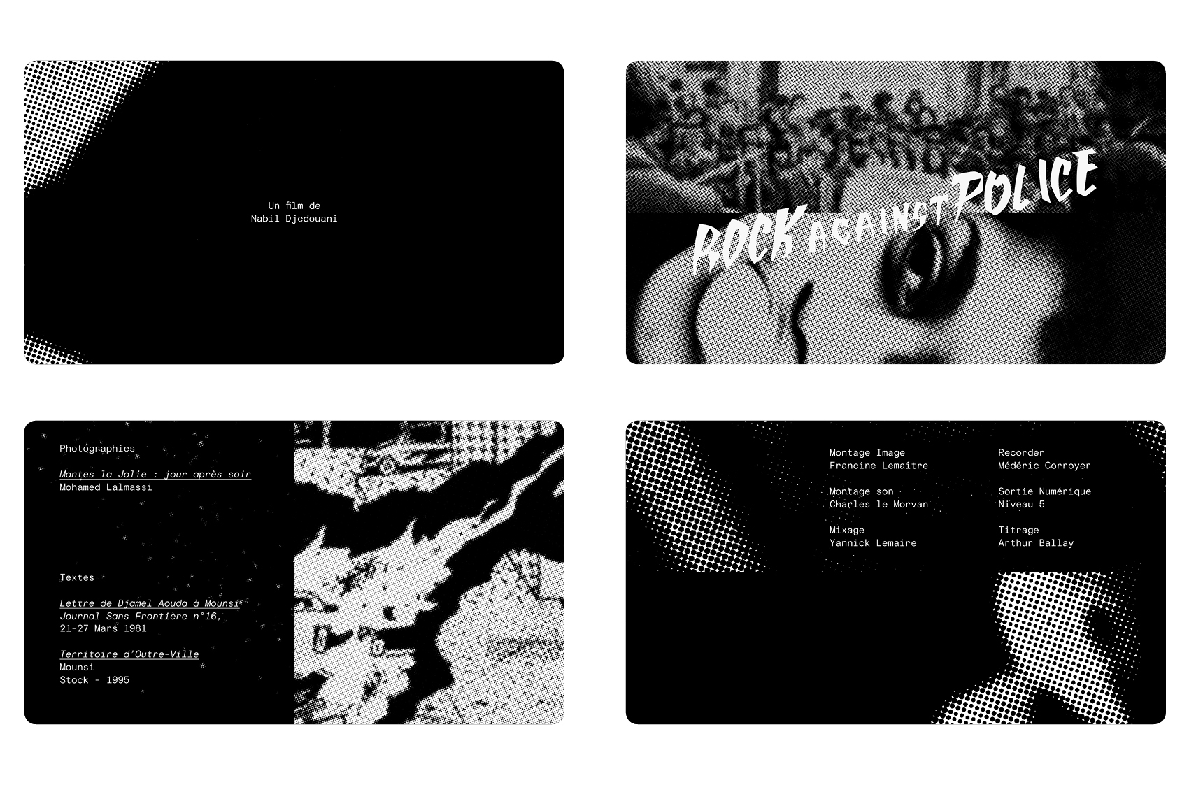 Title design for Rock Against Police's film by Nabil Djedouani