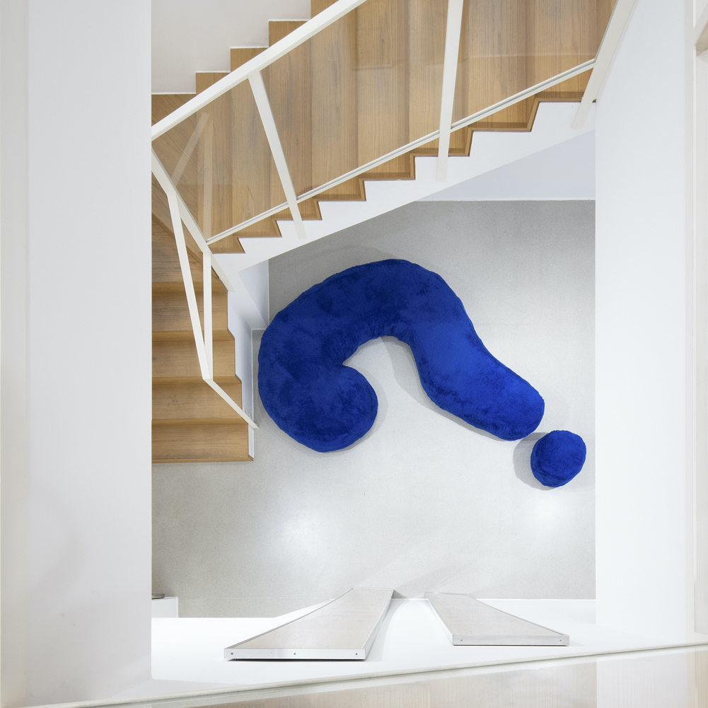 Recycled urethane foam, hand sewn synthetic fur fabric