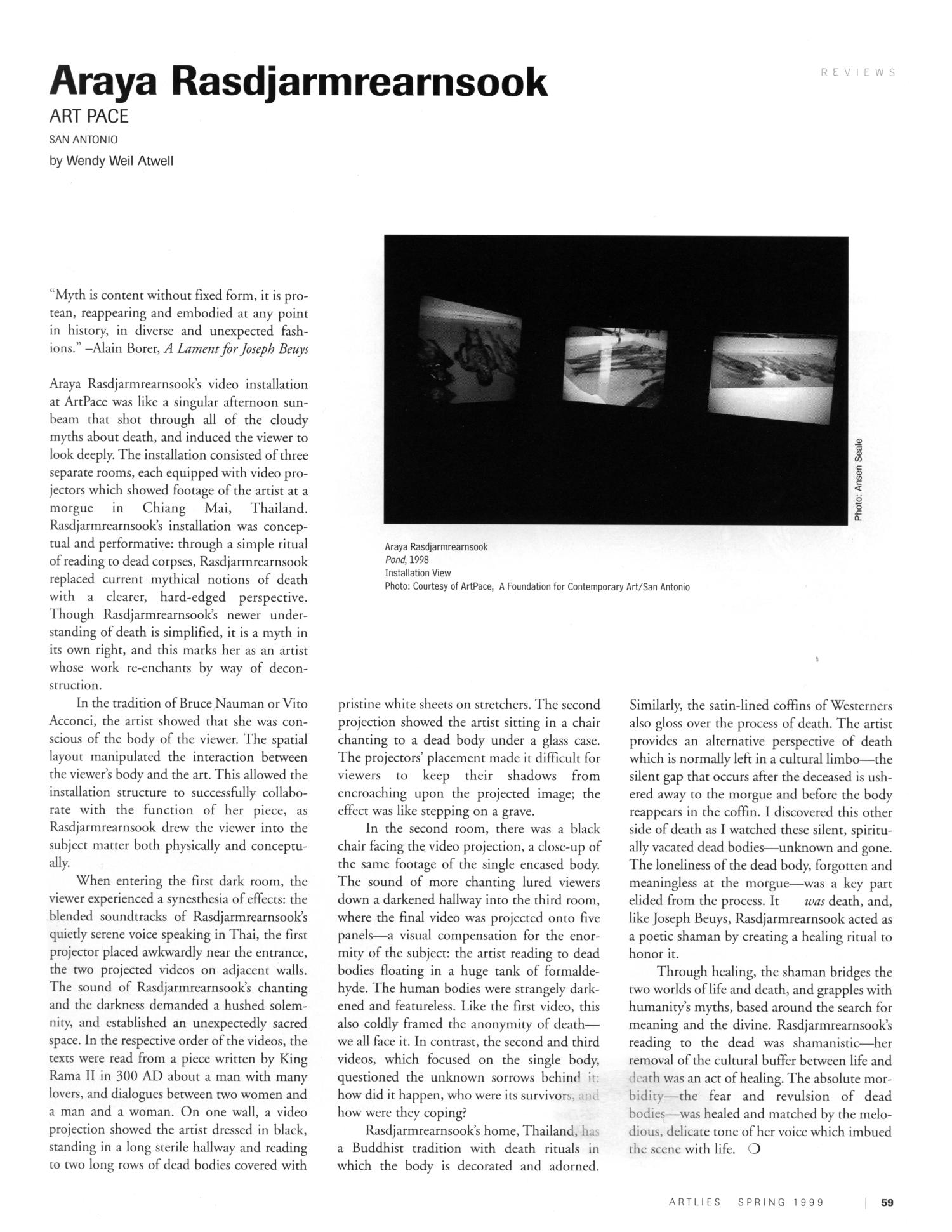 Art Lies: Araya Rasdjarmrearnsook at Art Pace 