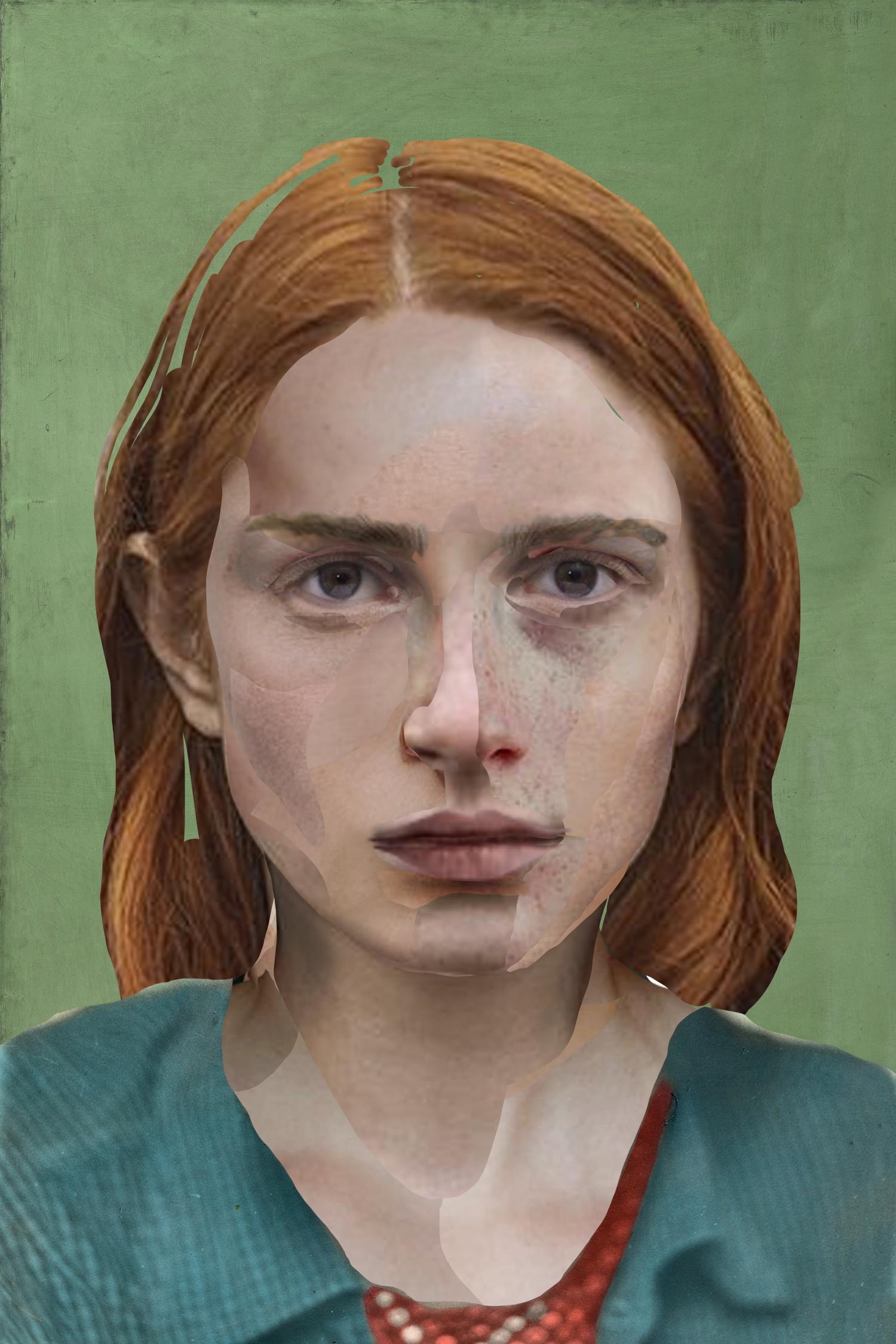 Teresa Giannico, Girl on green, dalla serie YWR/YWR, 2022, stampa su carta cotone, cm 30x45, Ed. Unica