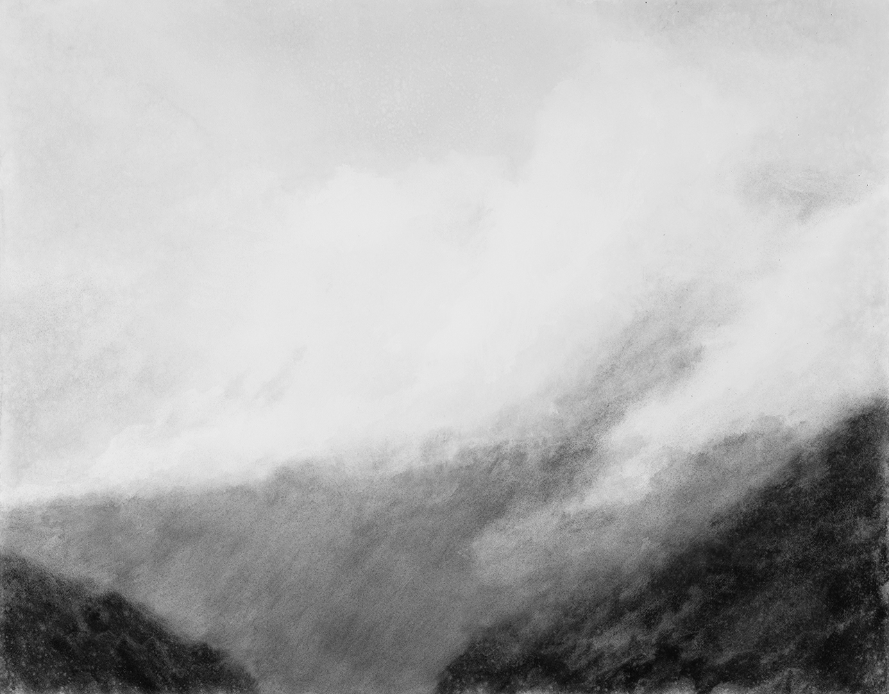 Vallée, lumière, pluiegouache sur papier89 x 113 cm, 2024