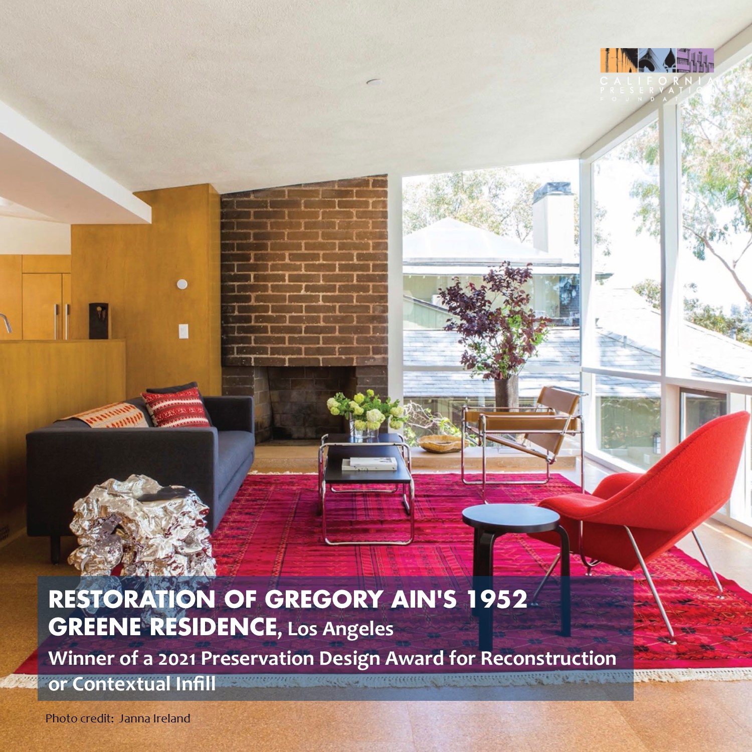 2021, EGA's Gregory Ain Restoration Project wins California Preservation Foundation Award