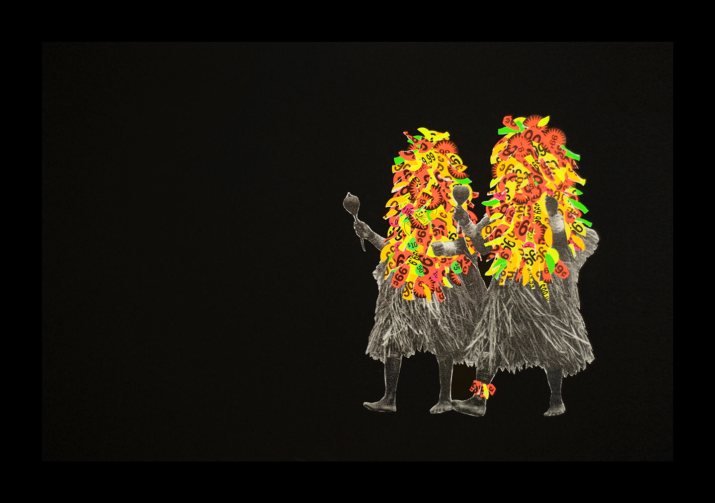 The Warriors, mixed media collage on panel, 24 x 36 in, 2015