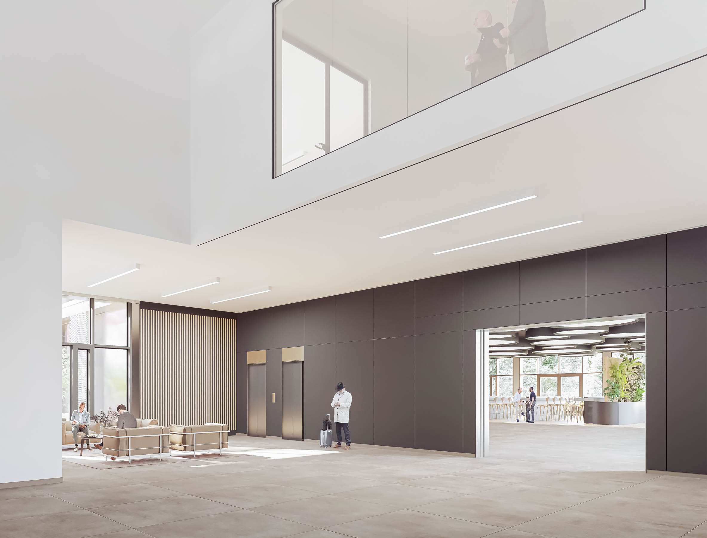 Rendering of the Entry Lobby 1 in the Wissenscampus 9 Offices.
