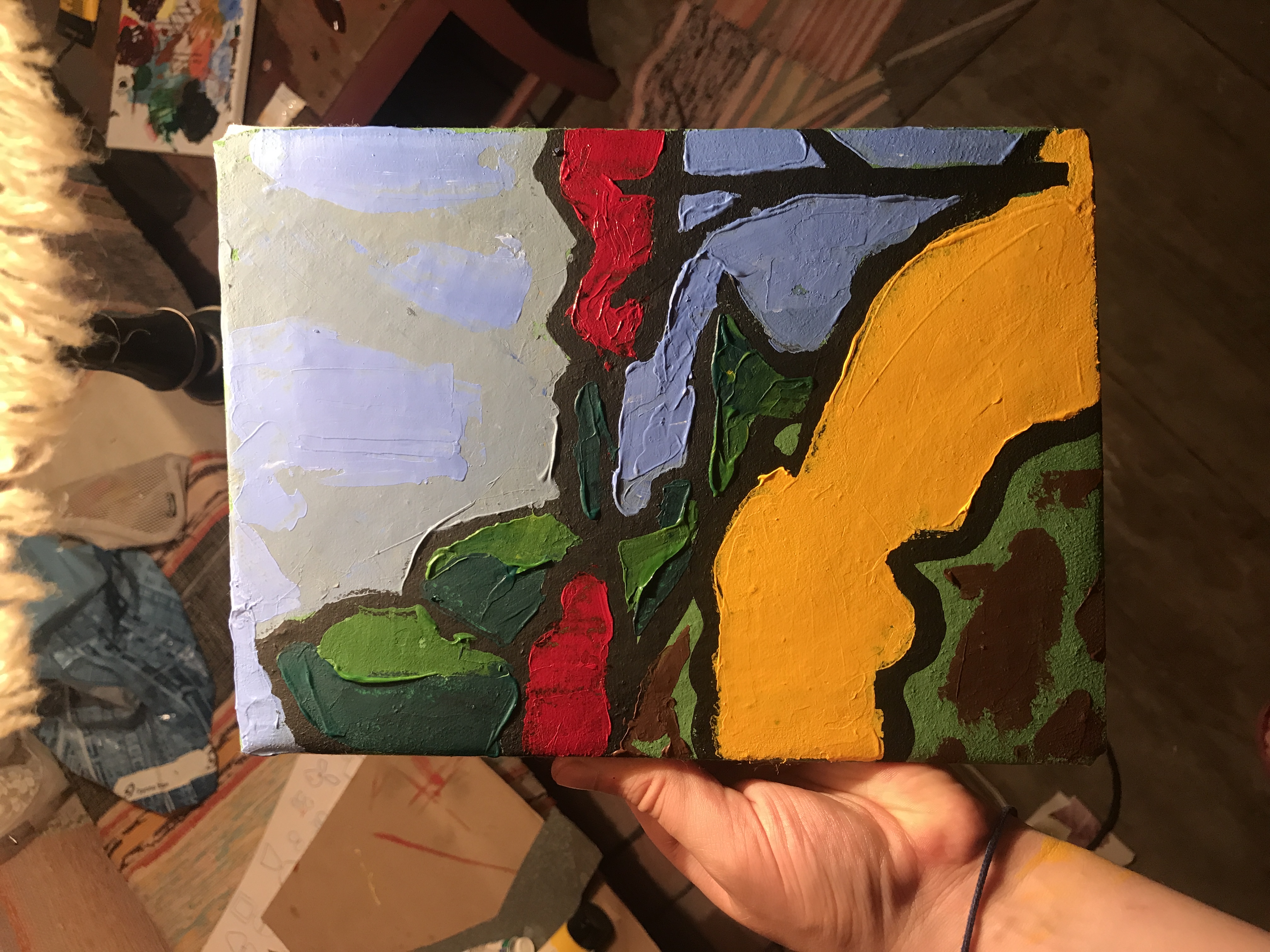 Lost in the Yellow Fields 2020 (acrylic on clothtable)