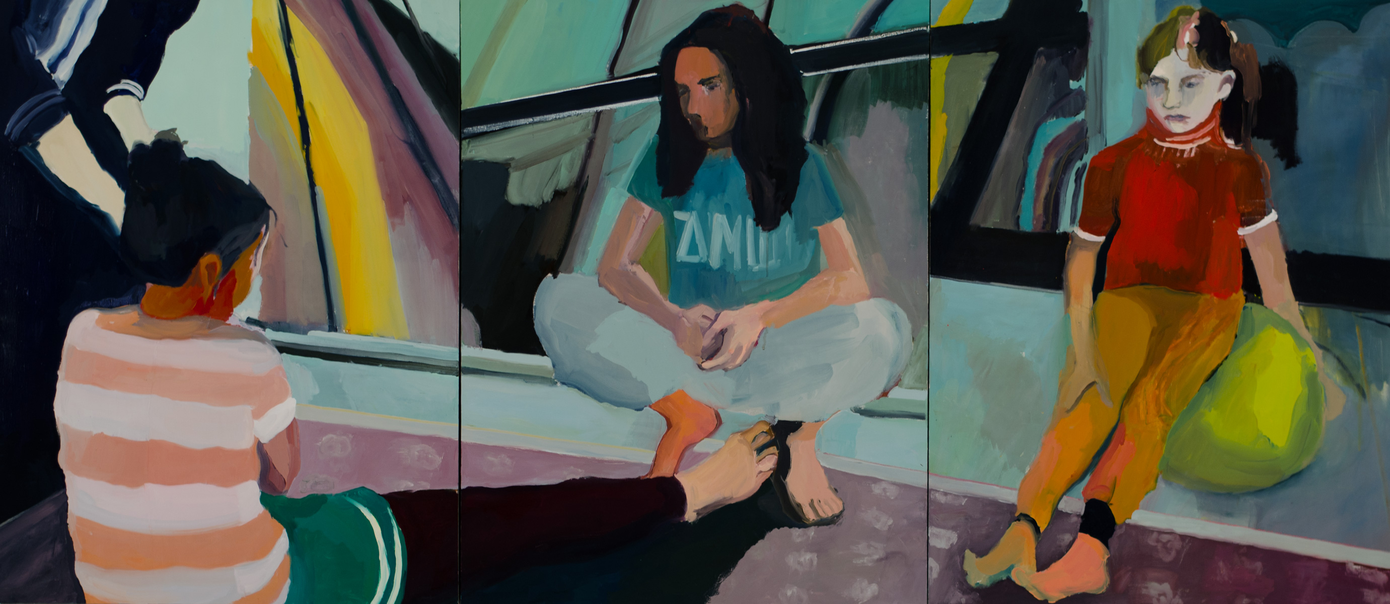 Untitled 48x108” (triptych, each panel 48 x 36") oil on linen 2017