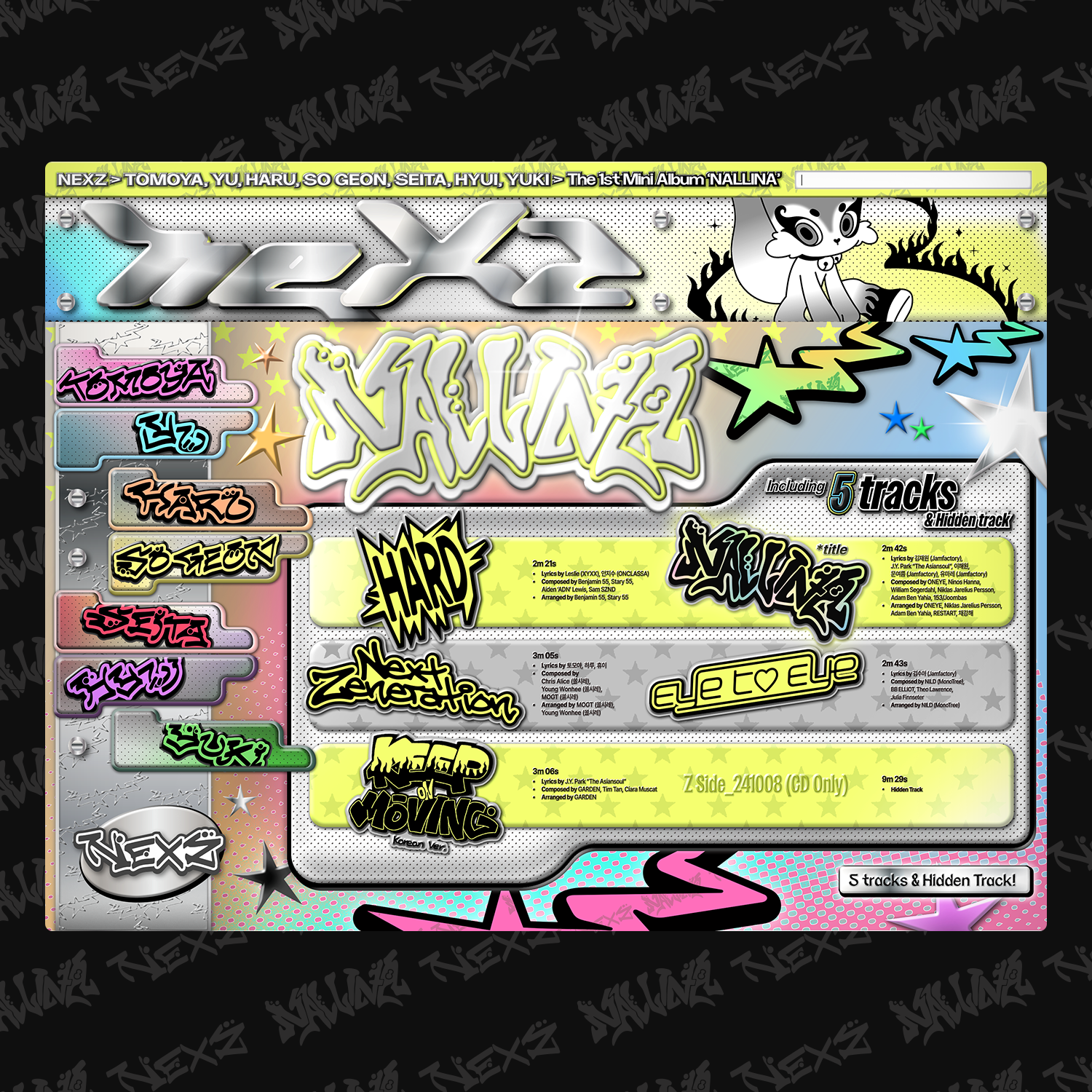 Track List Promotion Design for NEXZ The 1st Mini Album [NALLINA]