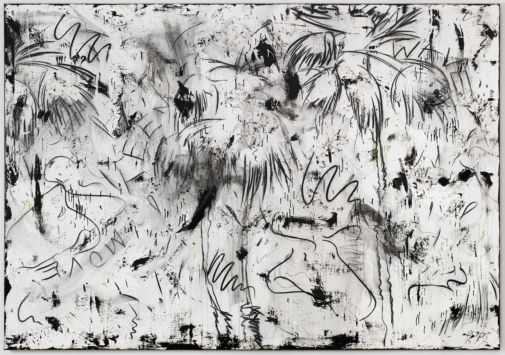 SOULSURFER, 2015 210 x 300cmCharcoal and Oil on Canvas