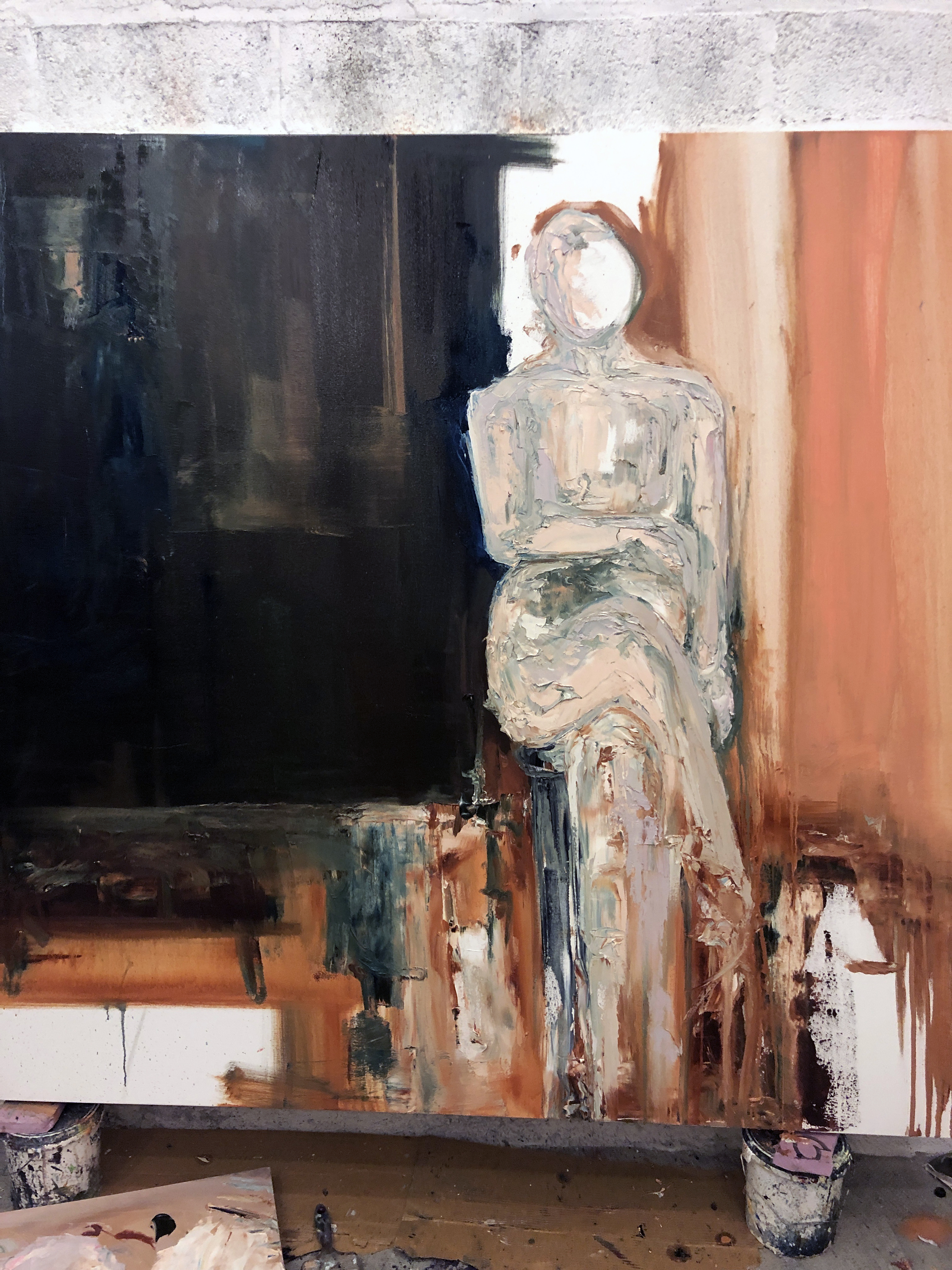 12.	Sitting 2020 oil on canvas 60 x 72’ inches