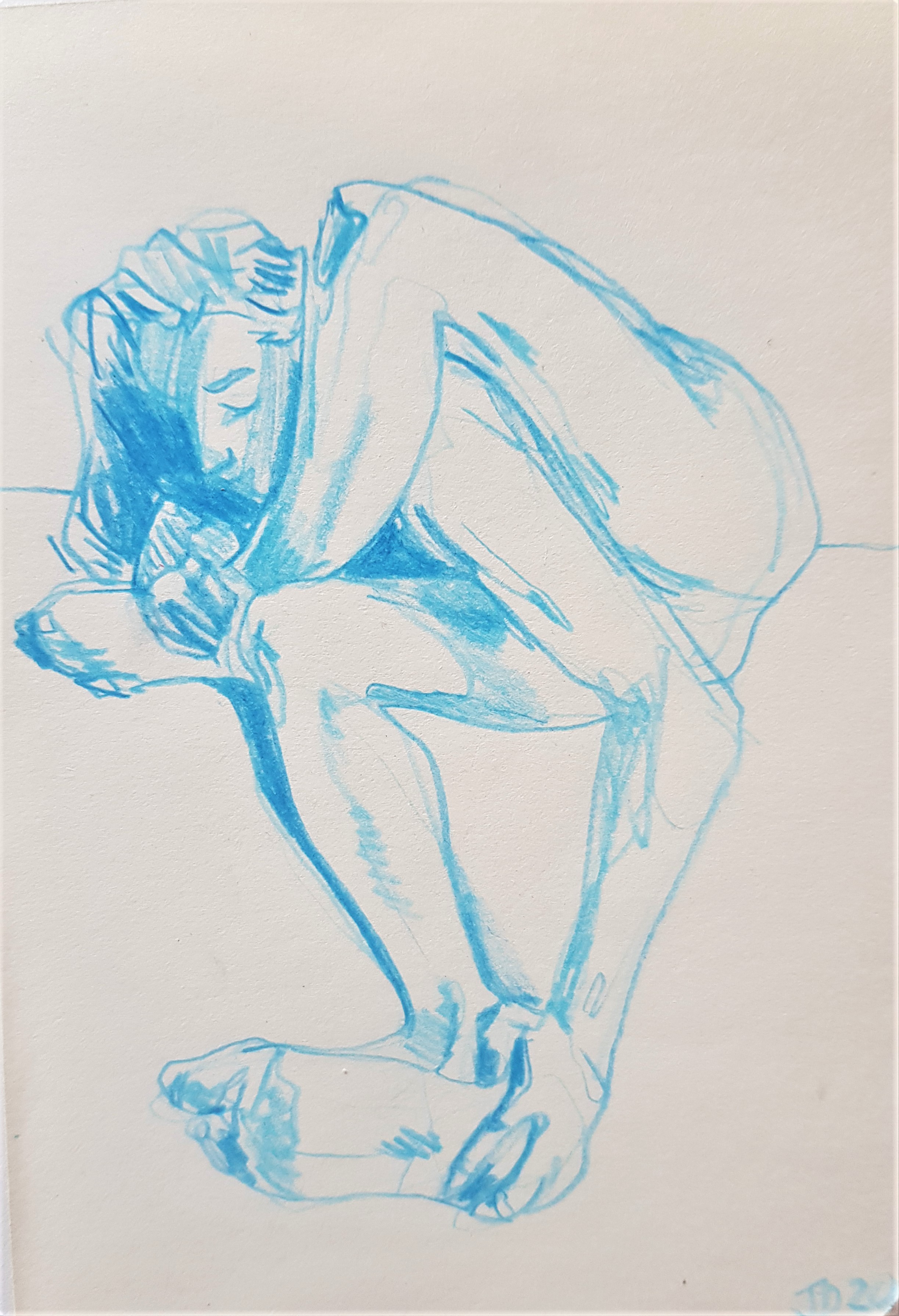 Leg Backpack, coloured pencil on paper, 15 x 10cm, £50