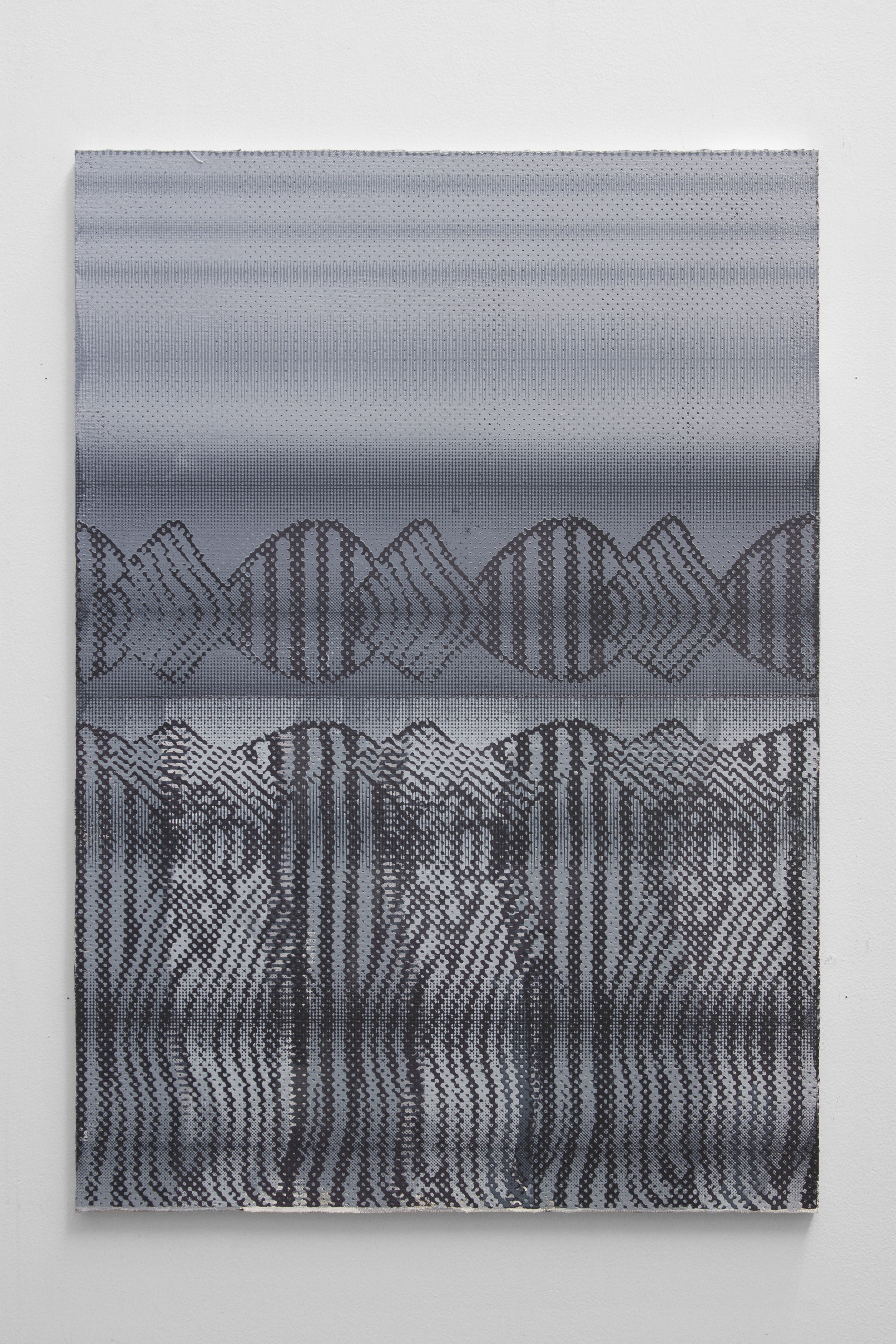 Carpenters, 2018, 33x23 inches, acrylic, silkscreen, on linen mounted to panel