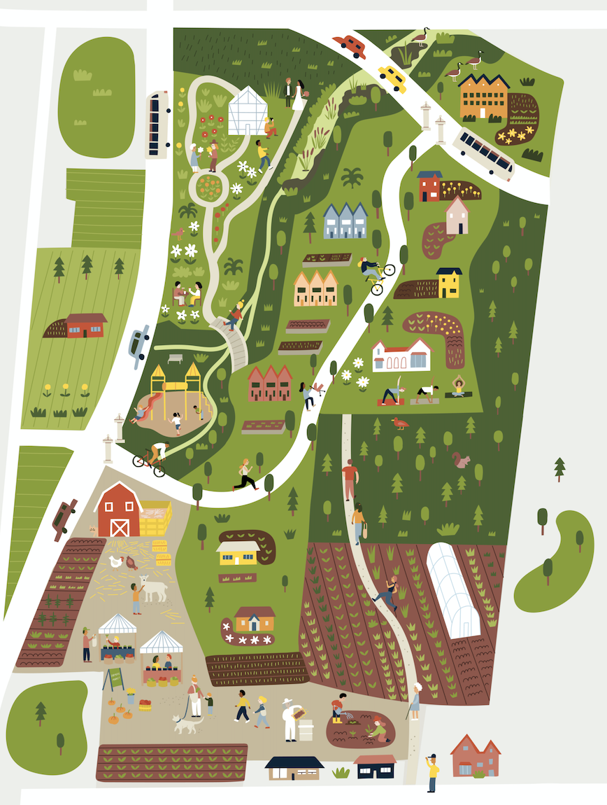 Agrihood Concept Illustrated Map - Client: OSKAR GROUP