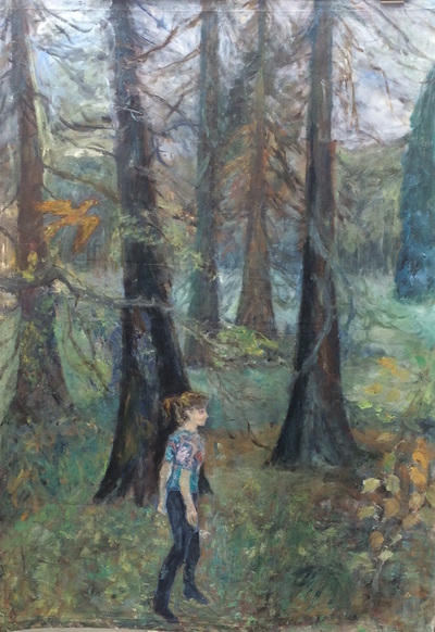 Tam Lin legend I, oil on canvas, 224 x 140 cm