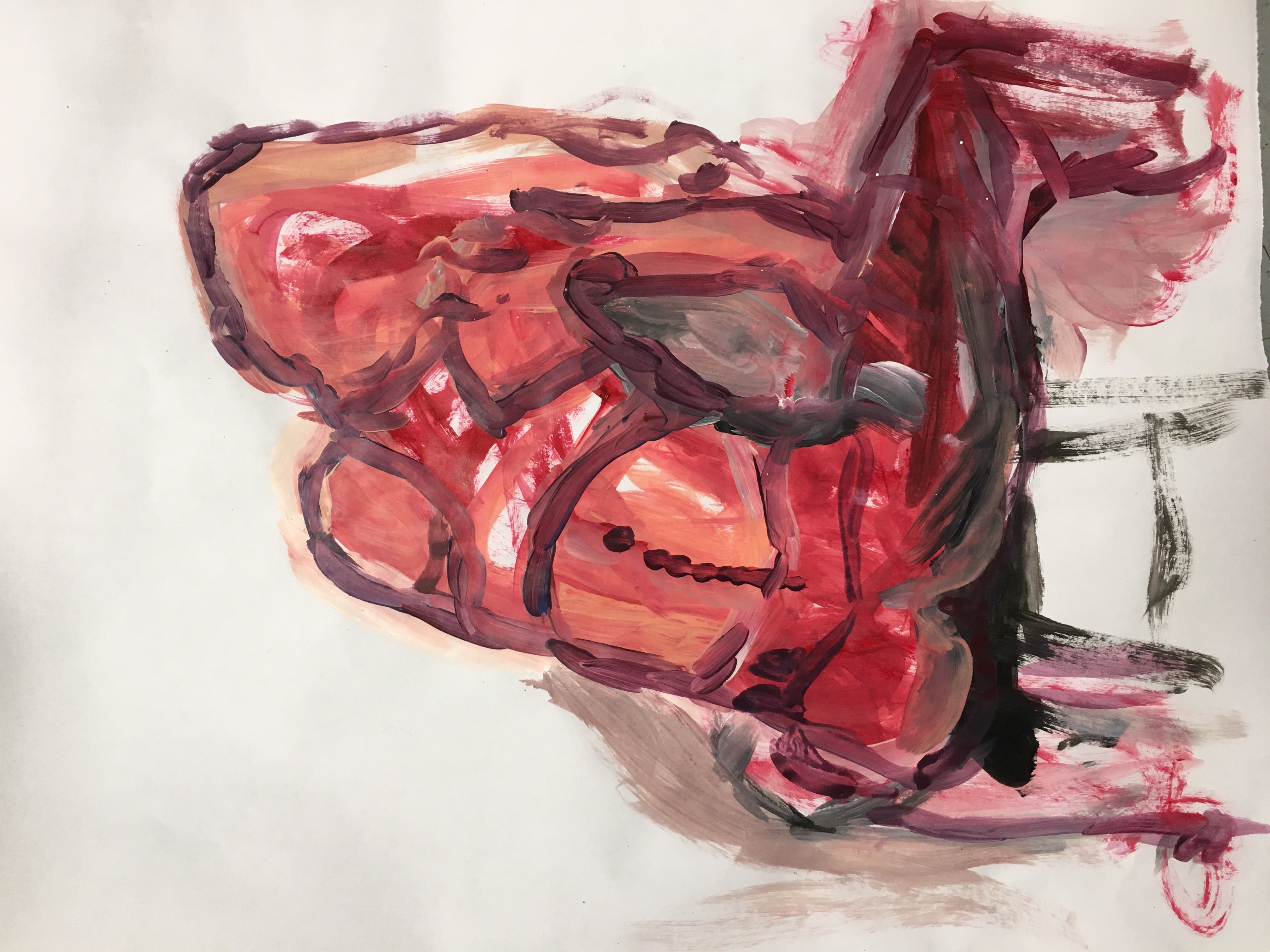 Figure Drawing, acrylic paint on paper, 2020