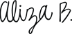 Handwritten signature from Aliza Bucci in black.