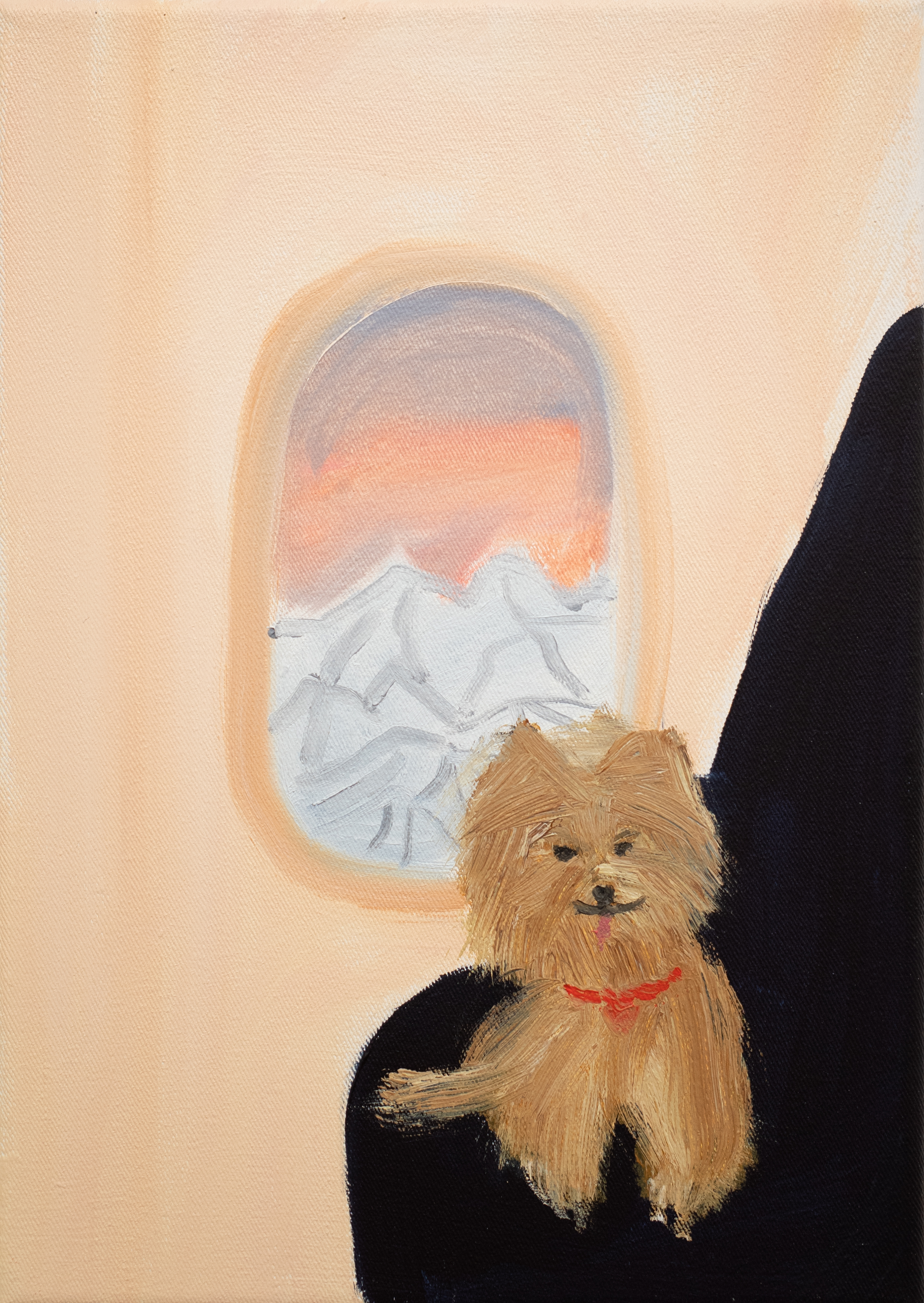 Jet Set Dog, Oil on Canvas, 27 x 19 cm, 2025