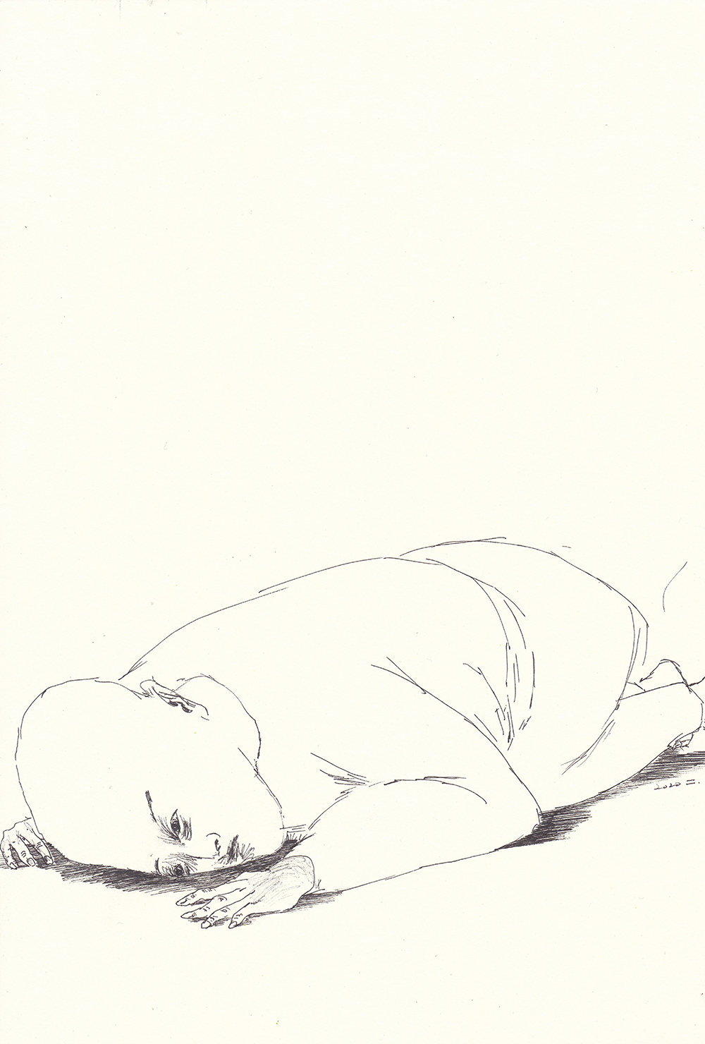 누가 올까?, 2020, pen on paper, 29.7*21(cm)