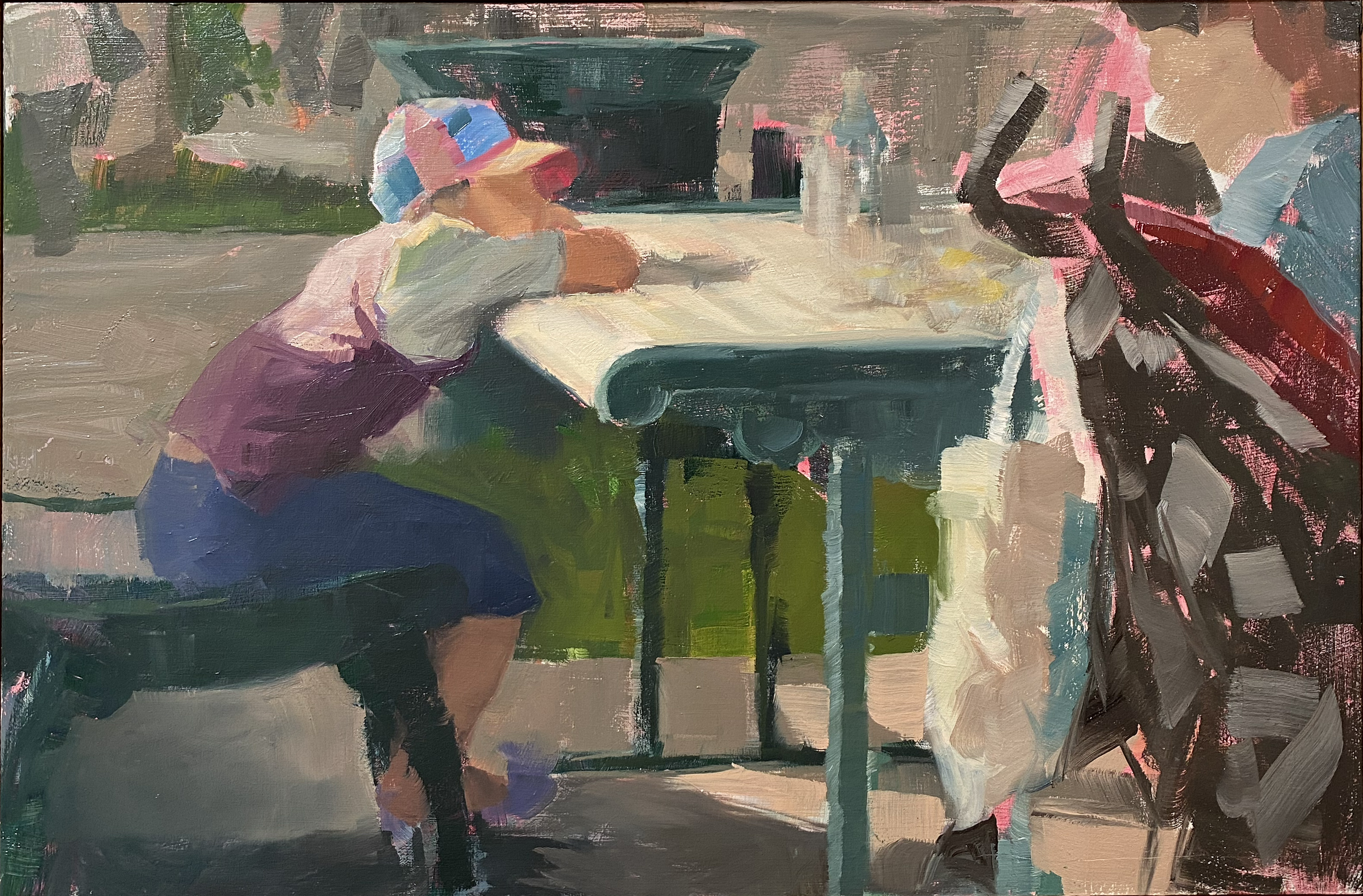 restless afternoon triptych: almost gone, 202527 x 40 cm oil on MDF