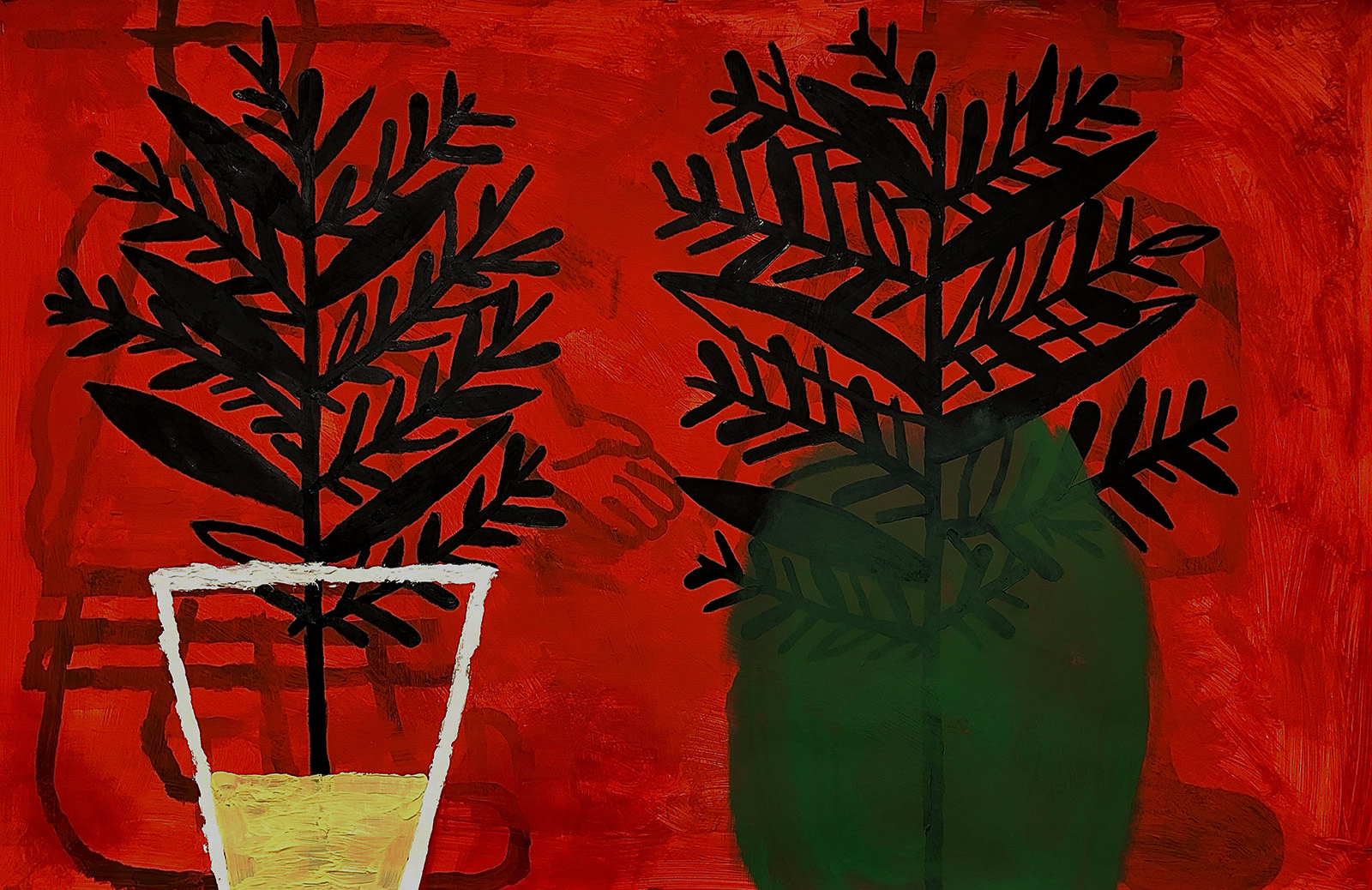 Warren Dykeman Two Trees, 2022 Acrylic and oil on paper, 26 x 40 in. $4,700