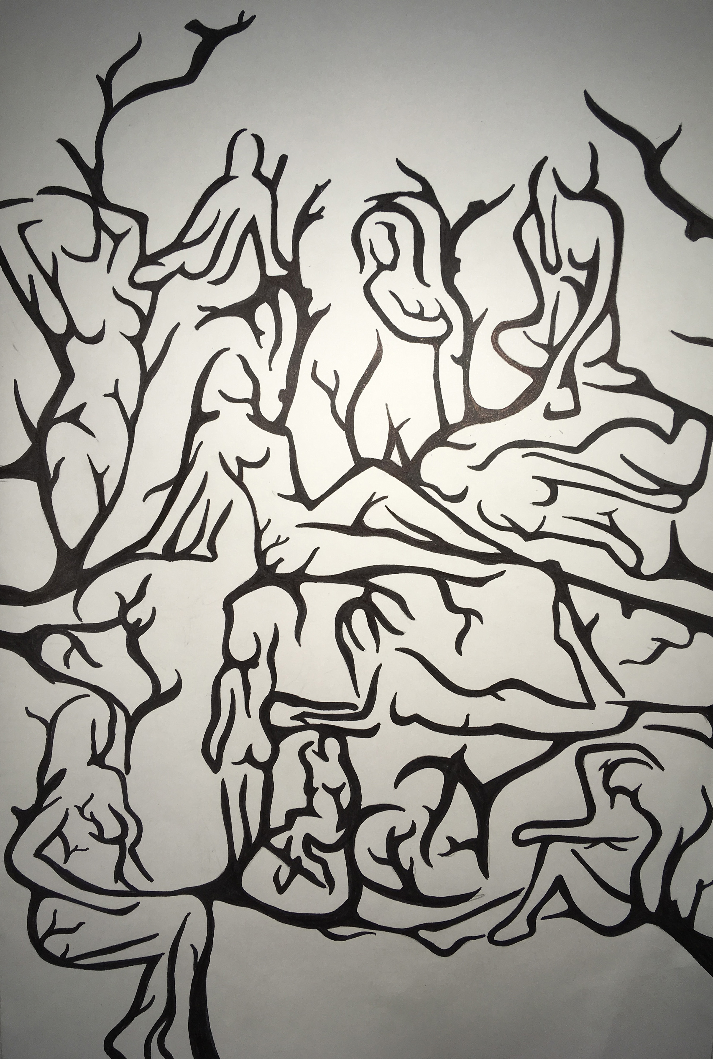 au naturel, pen on paper, 11x14, 2017