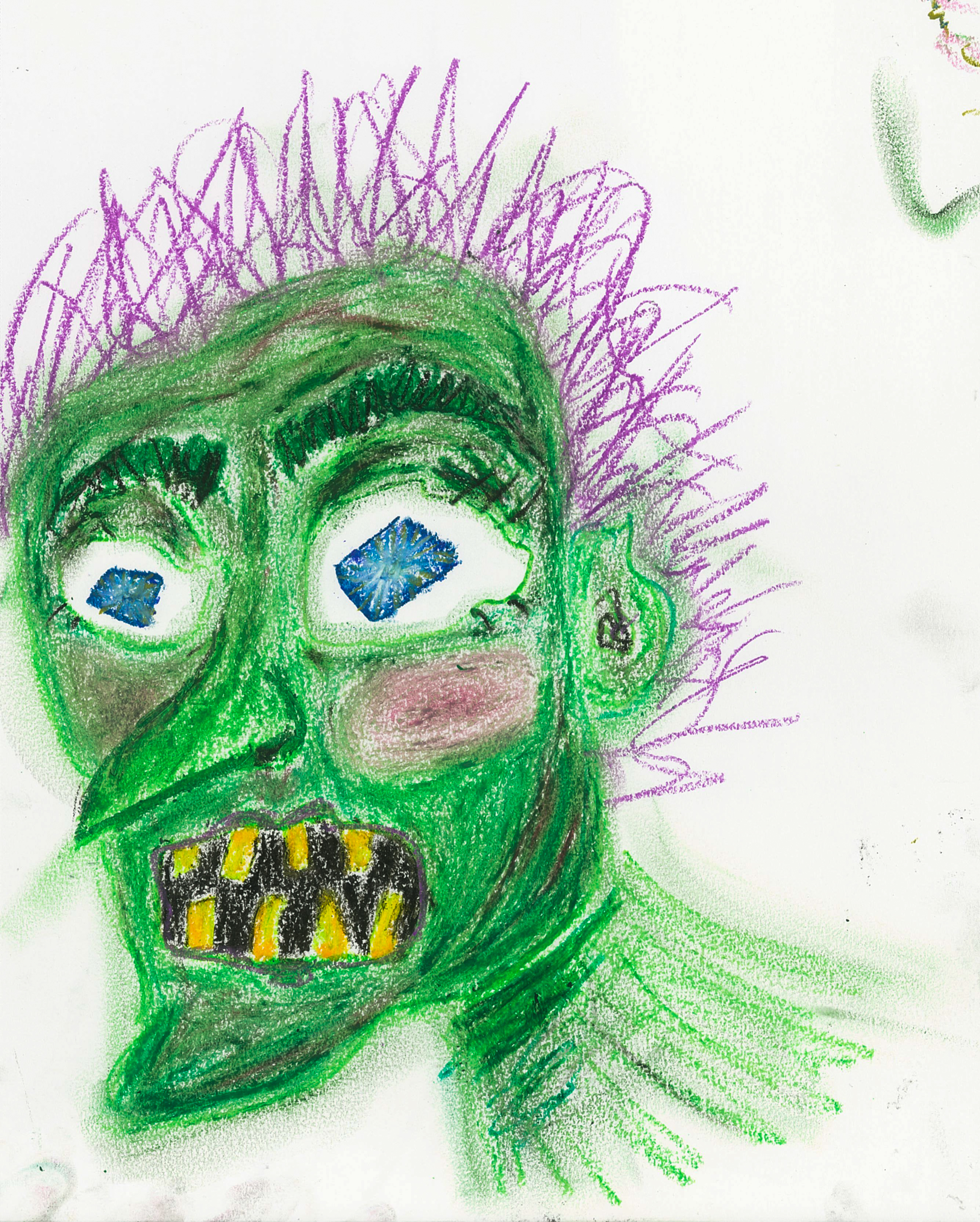 What happens when you eat too many greens? // 2021, made with oil pastel