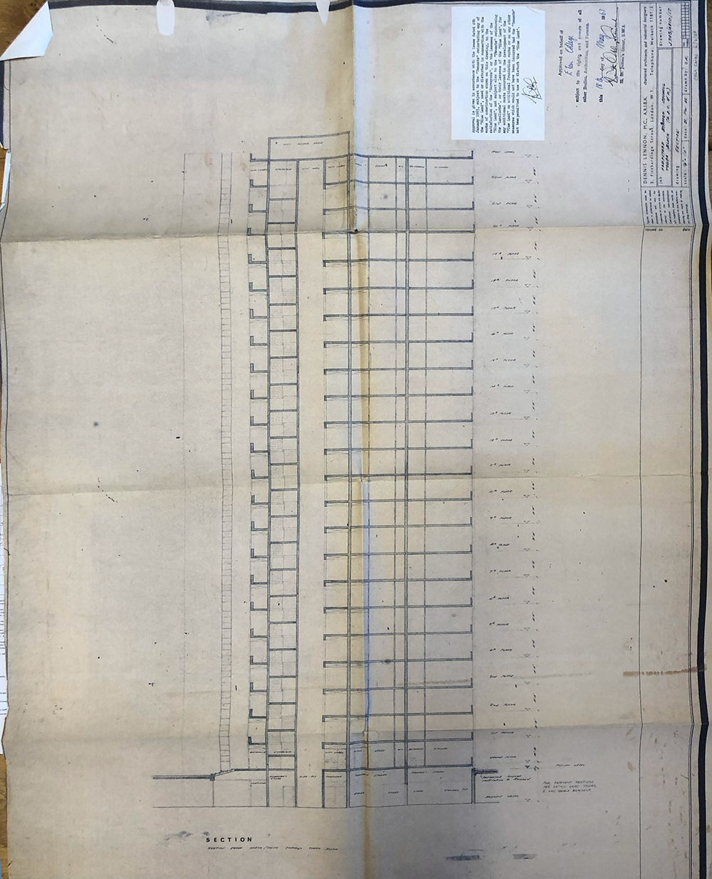 (35) Section drawing for Chalcots Towers