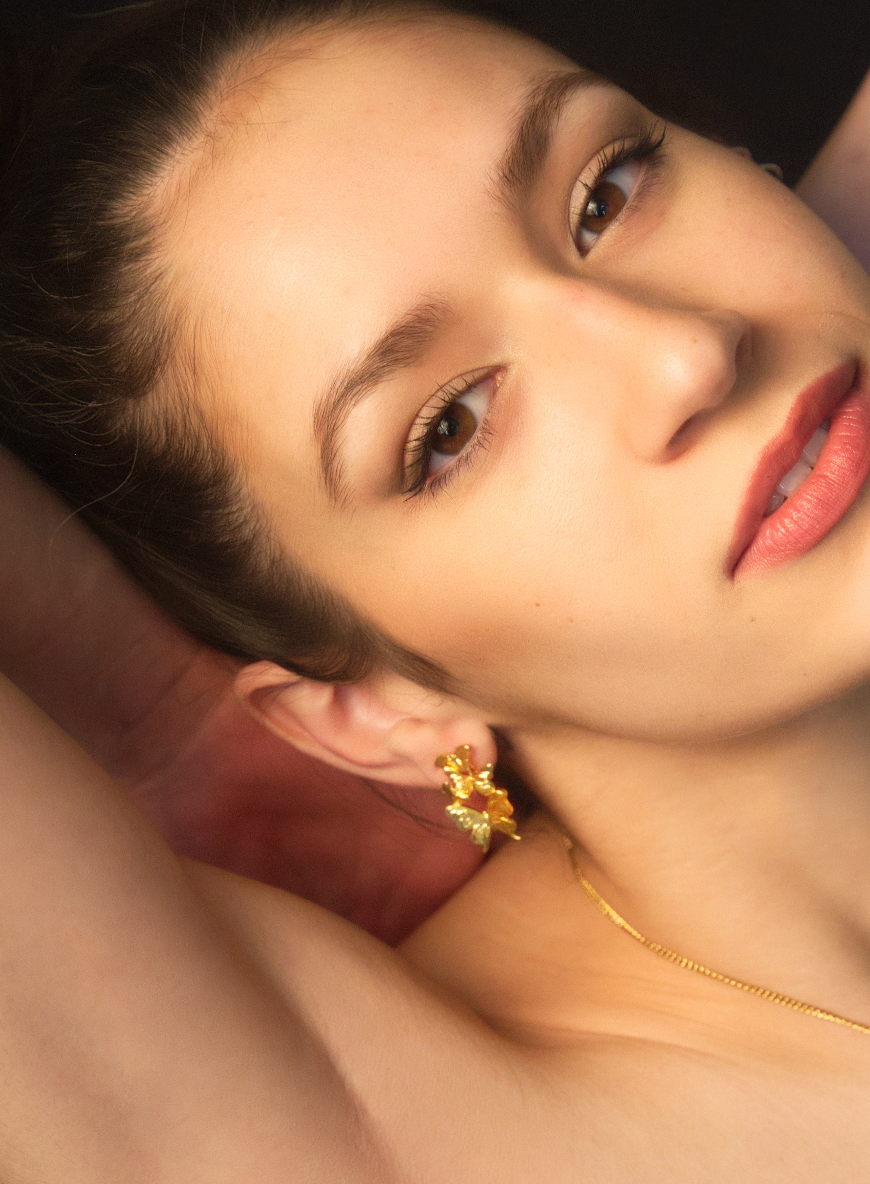Butterfly Breeze Earrings Gold View 4 by Angela Mia