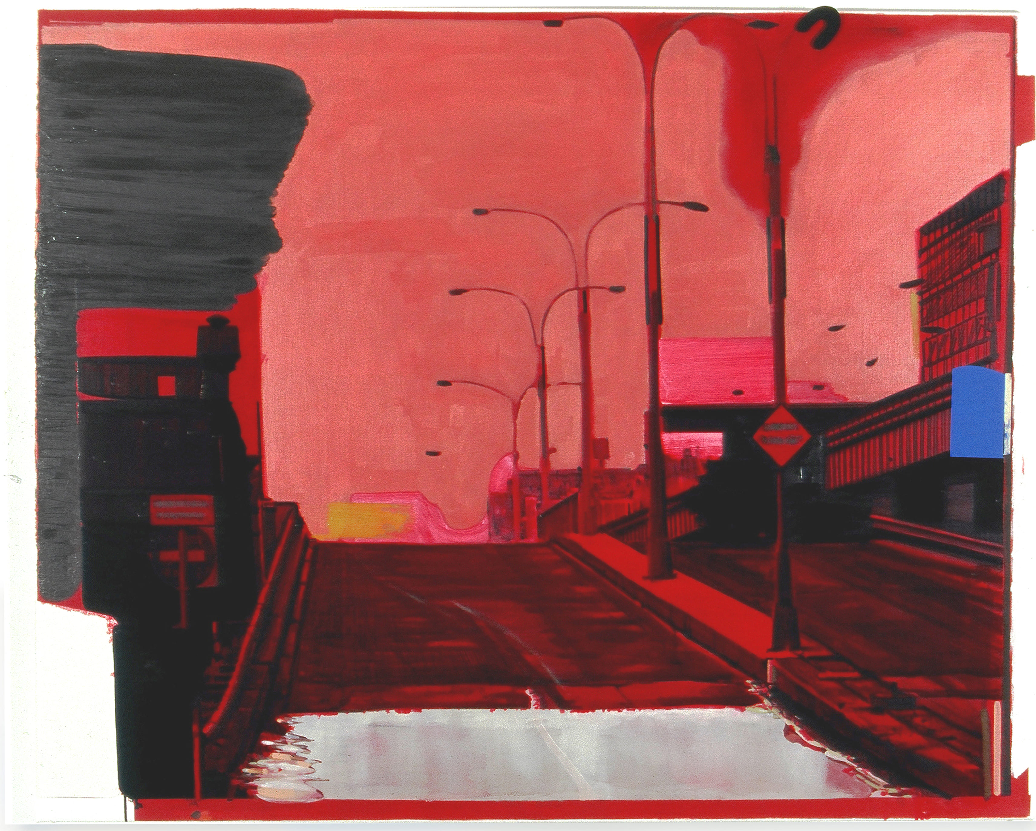 Risk #2, 2003. Oil and collage on linen, 83 cm x 123 cm.