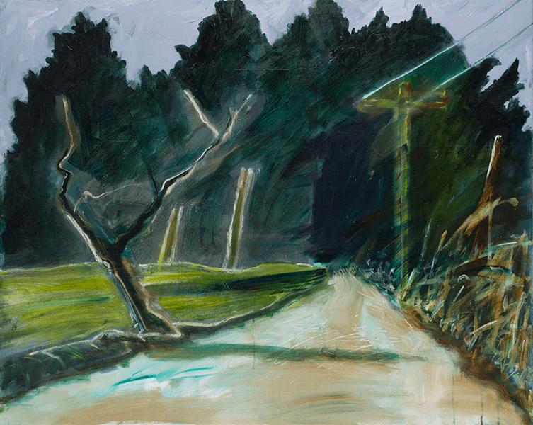 Road I — 90 x 115 cm Acrylic, Pastel on Canvas (2017)